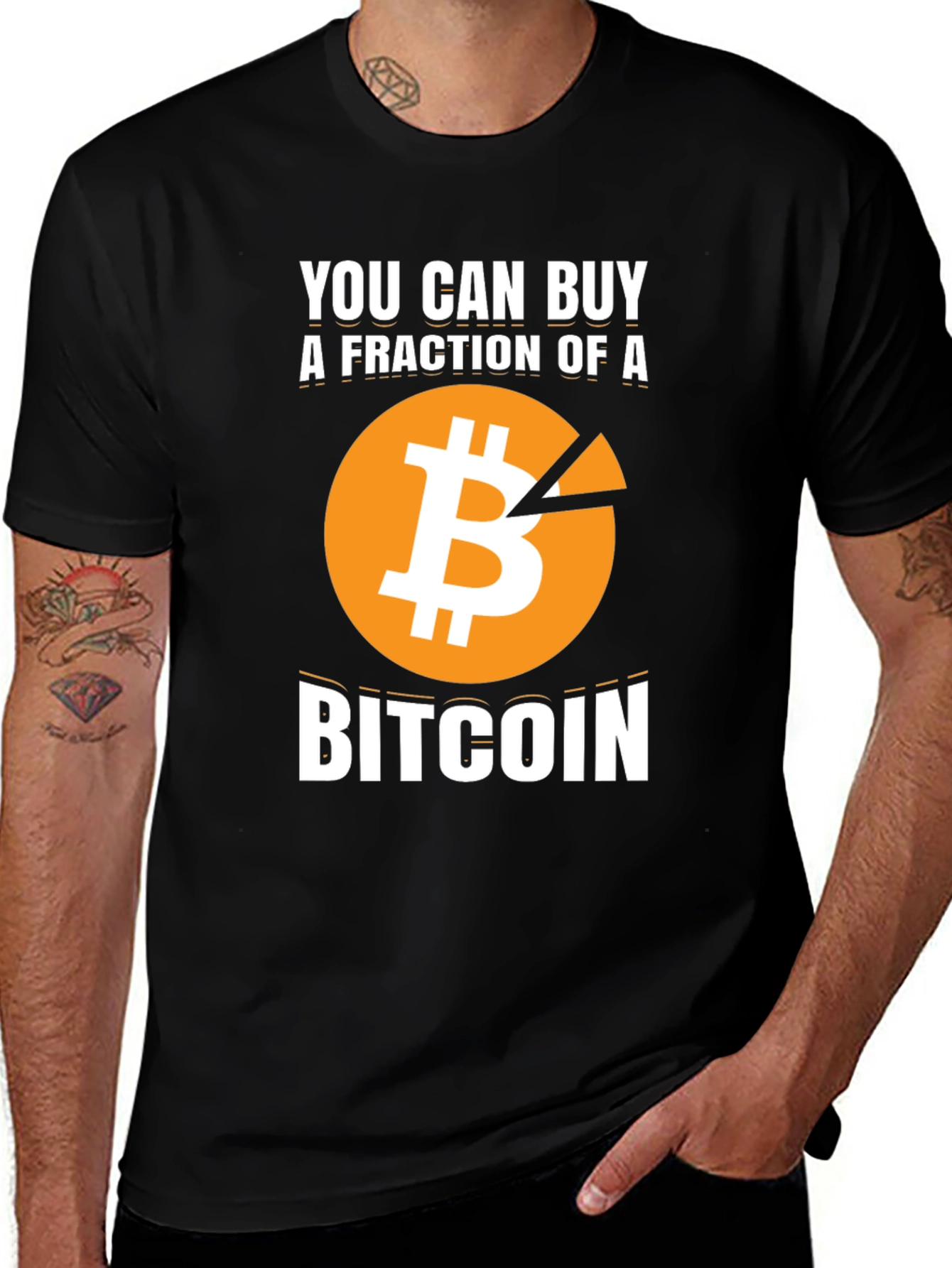 Variant 2 of Bitcoin Fraction Graphic Tee - Crypto Investor T-Shirt