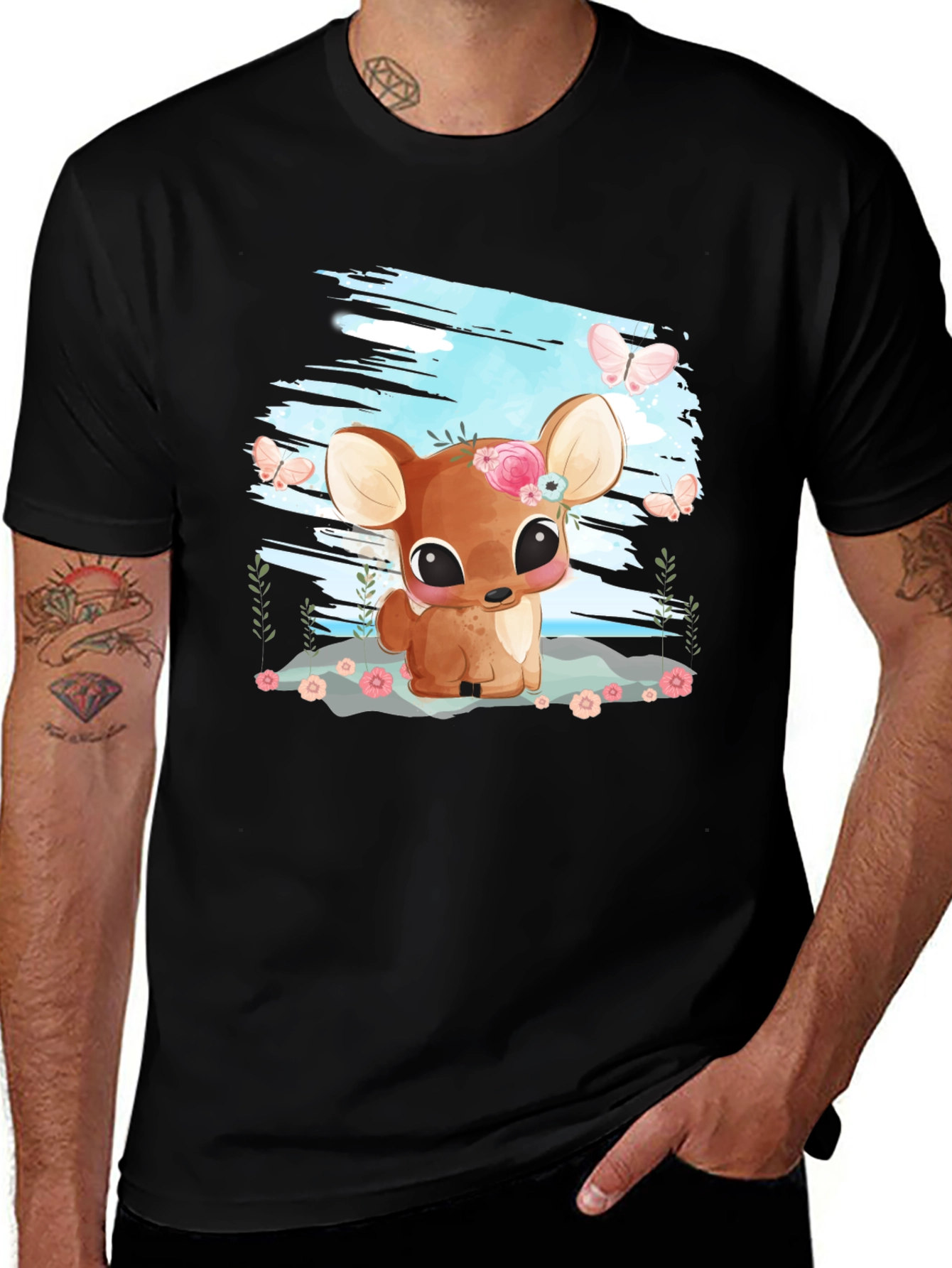 Variant 17 of Cute Deer Graphic Tee - Soft & Stylish