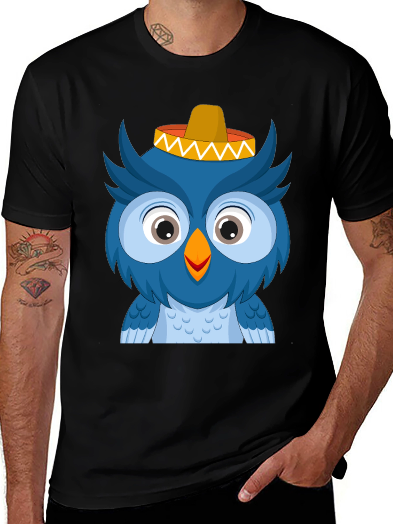 Variant 27 of Owl Sombrero T-Shirt - Cartoon Animal Tee