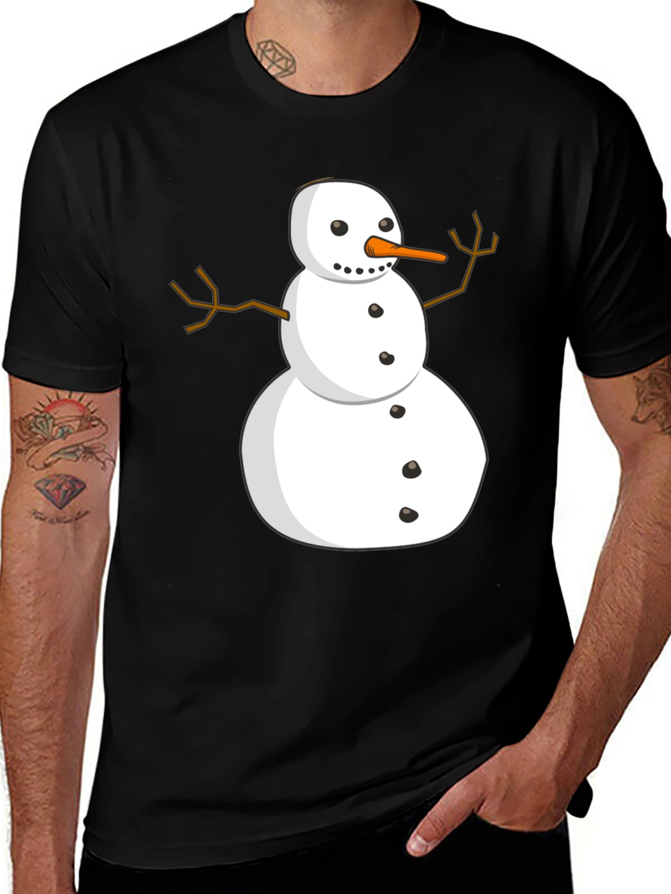 Variant 7 of Snowman Graphic Tee - Festive Holiday Apparel
