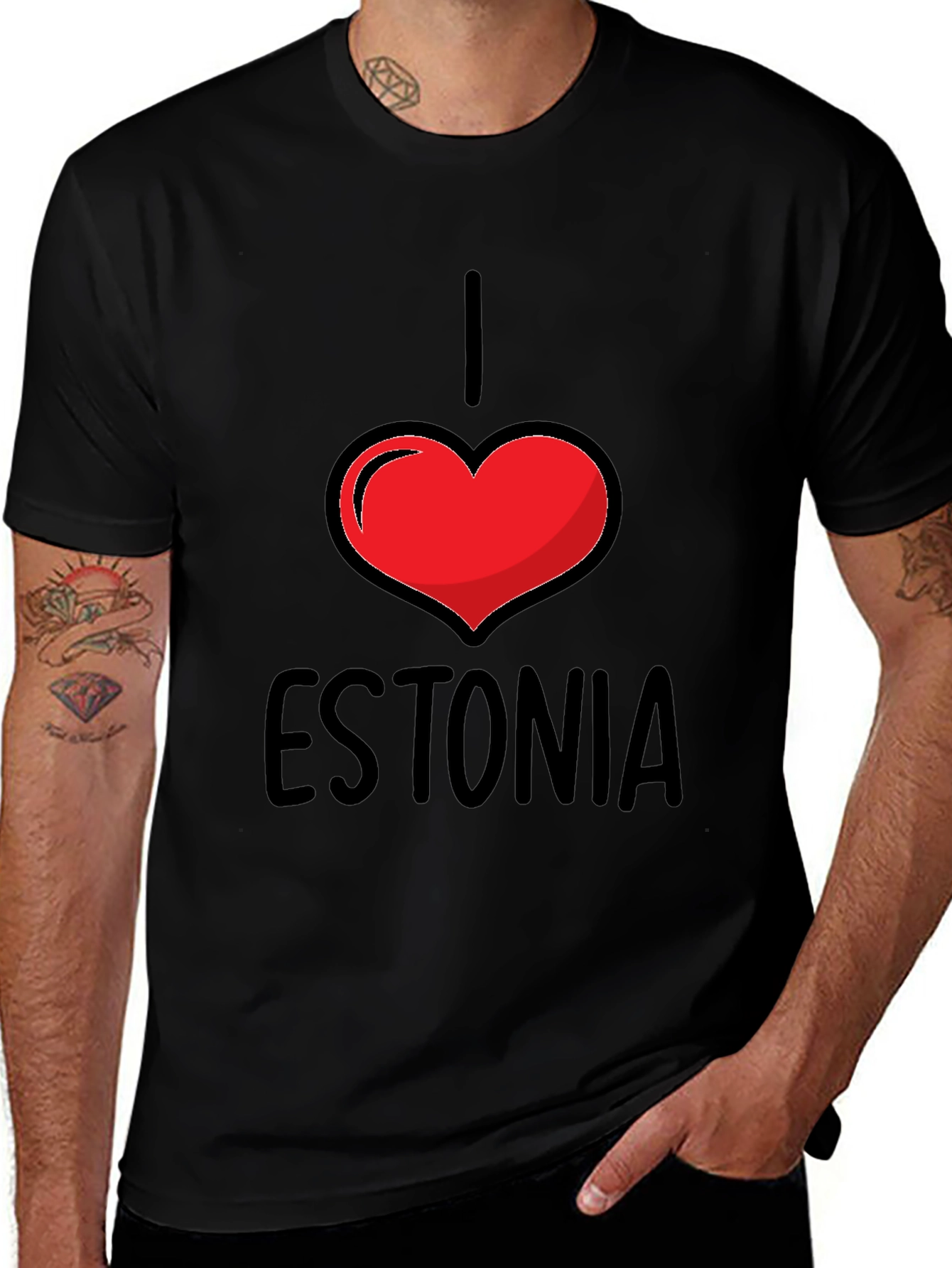 I Heart Estonia Black T-Shirt