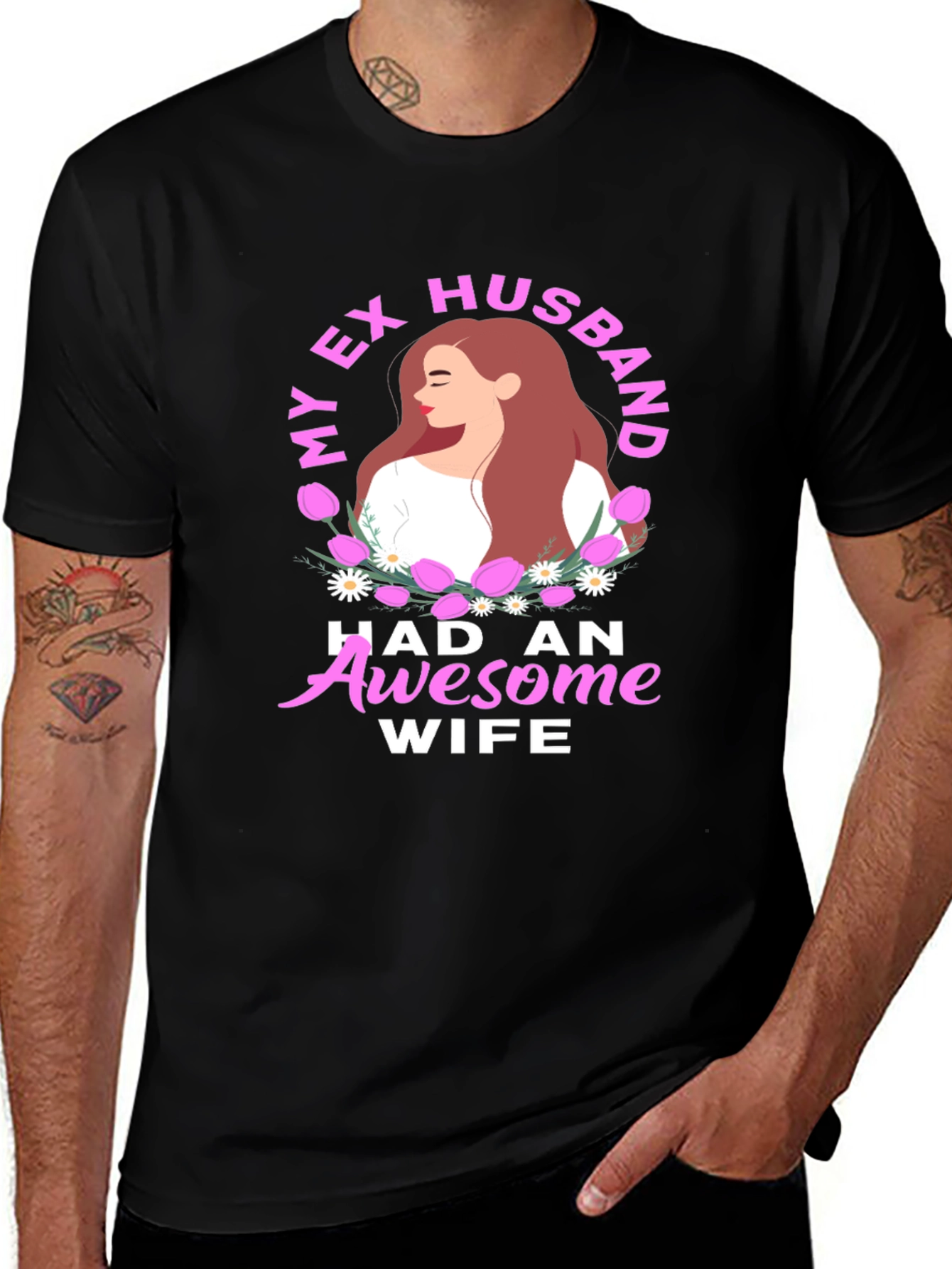 Variant 24 of Ex Husband Awesome Wife Graphic Tee