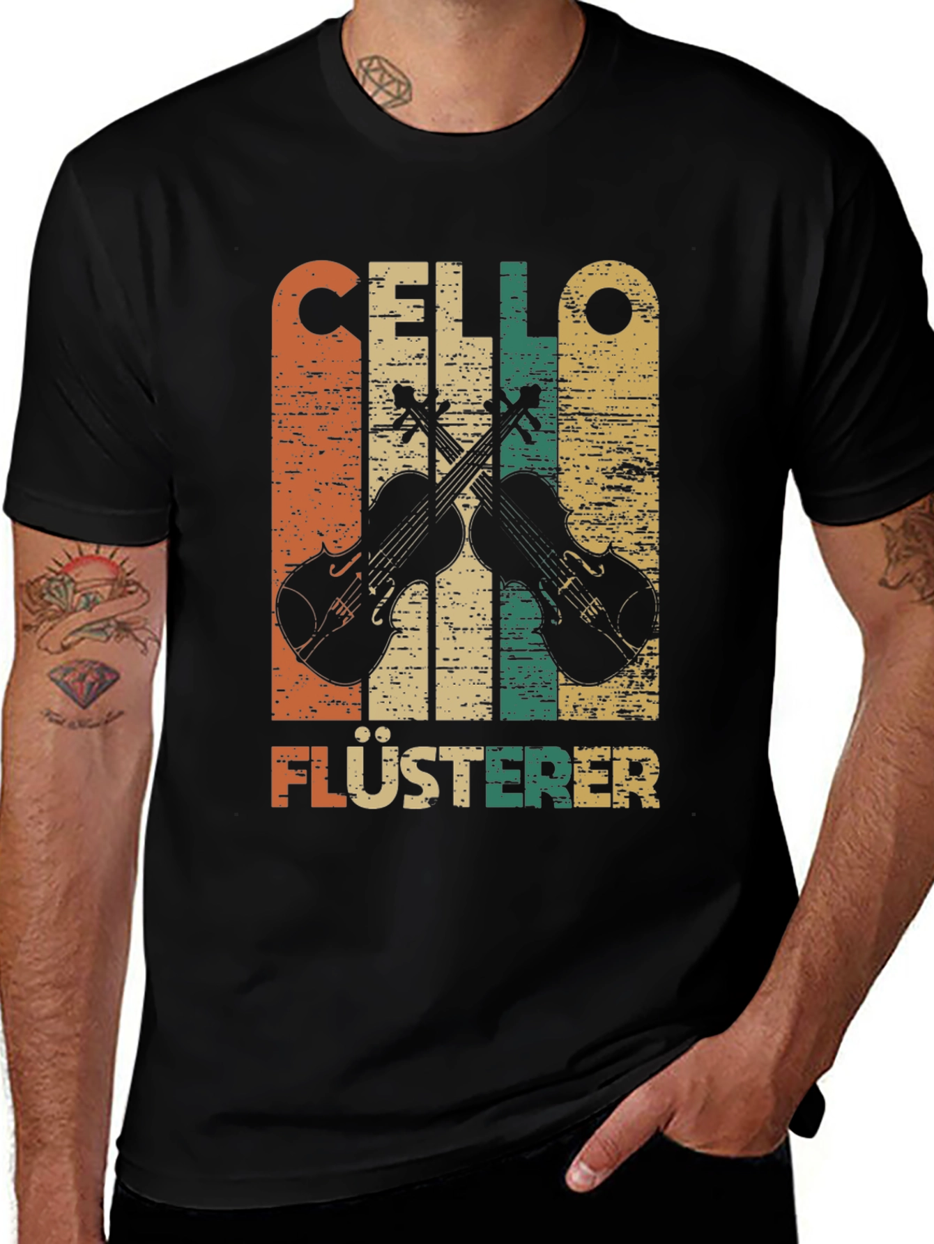 Variant 25 of Vintage Cello Whisperer T-Shirt - Music Lover Tee
