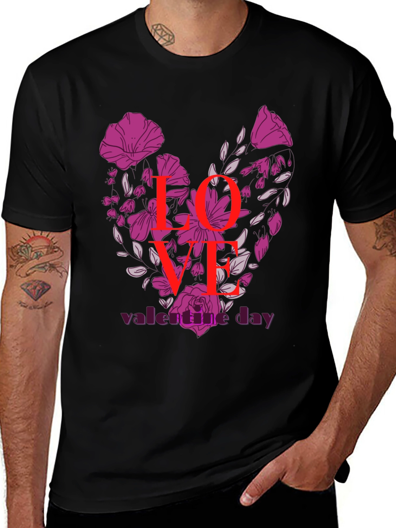 Variant 22 of Valentine's Day Love Heart Floral T-Shirt