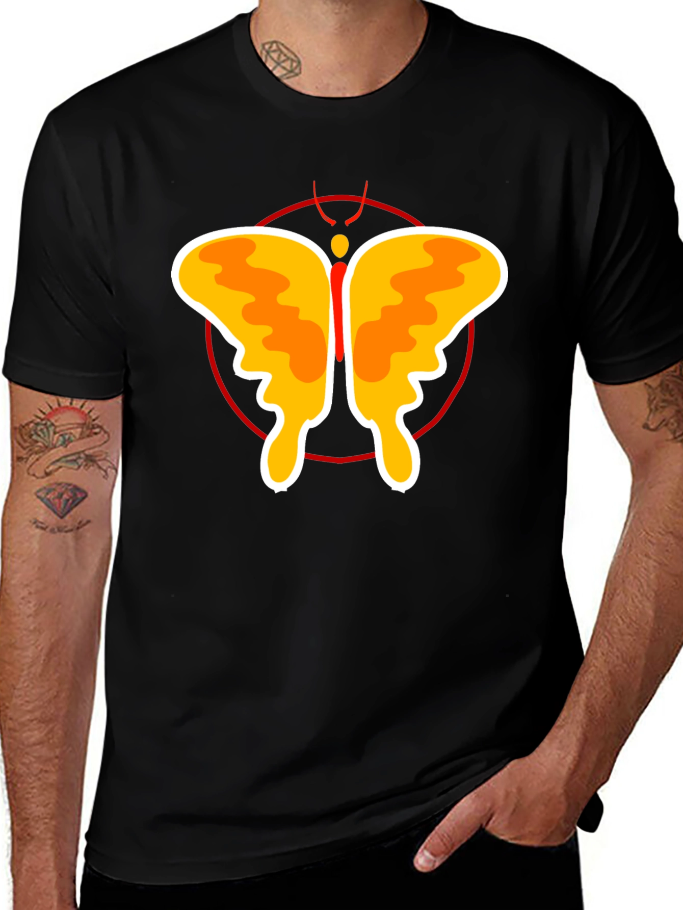Variant 17 of Butterfly Graphic T-Shirt - Black