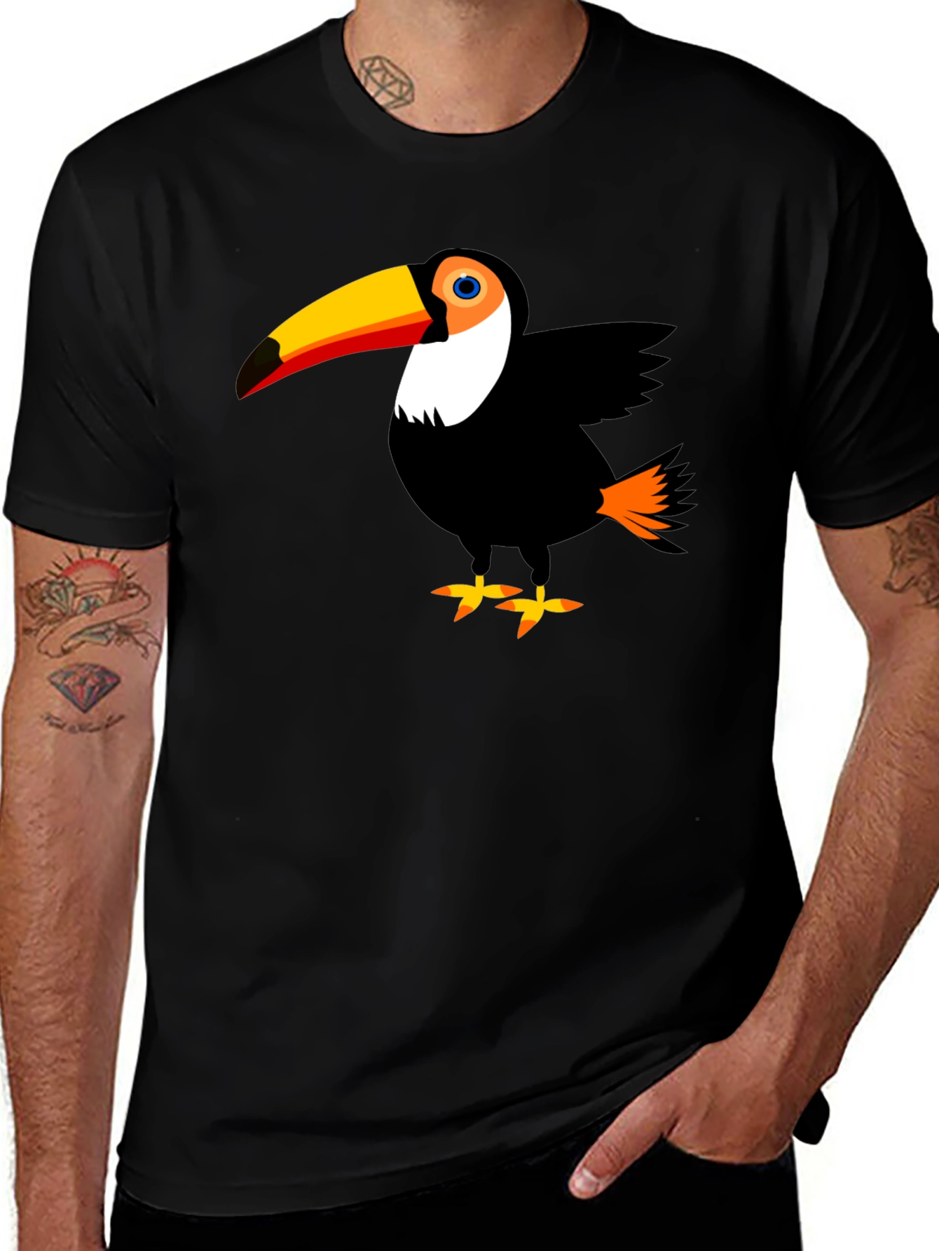 Variant 24 of Toucan Graphic Tee - Men's Black T-Shirt