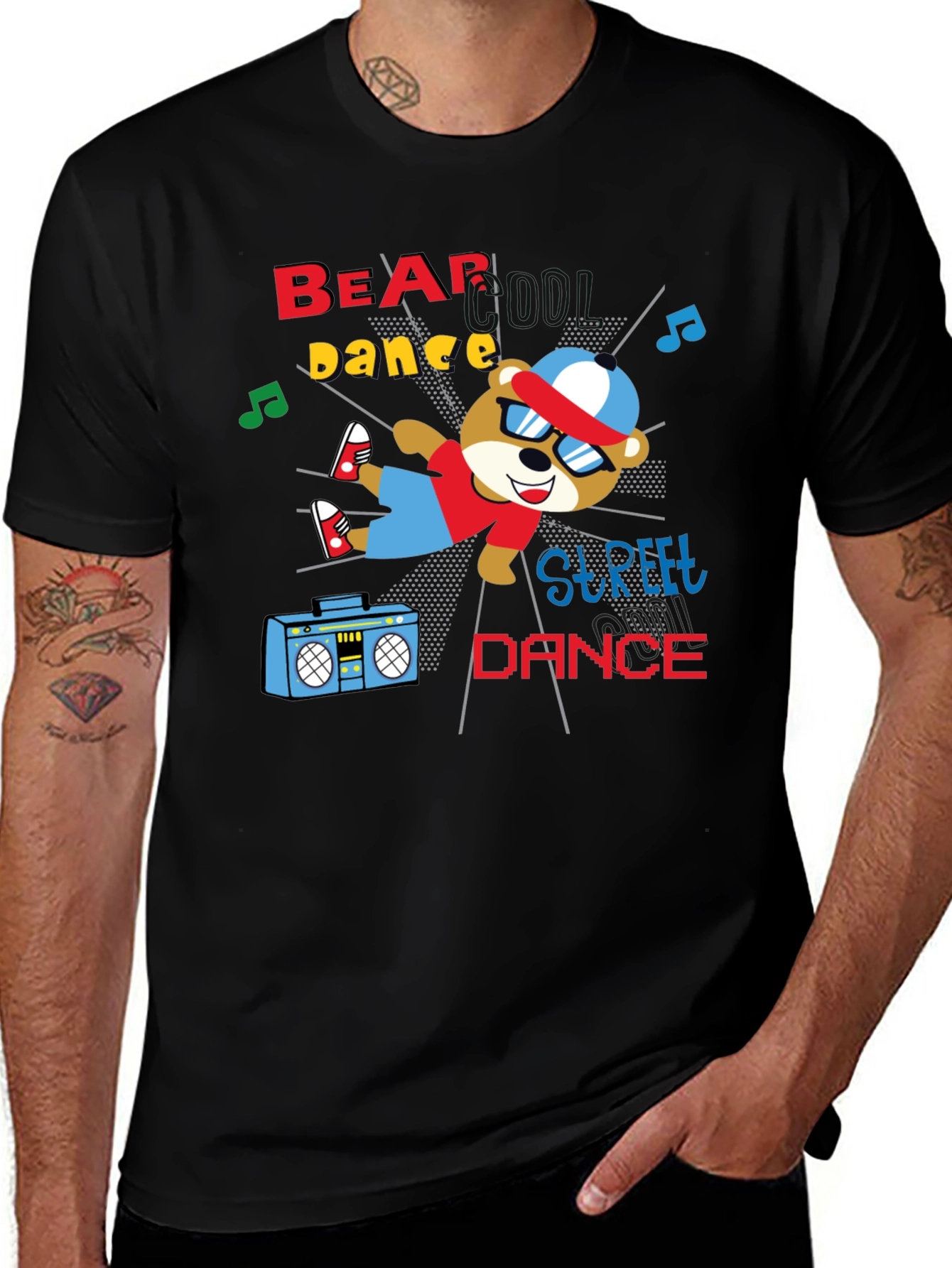 Variant 28 of Bear Dance Graphic Tee - Cool Street Style