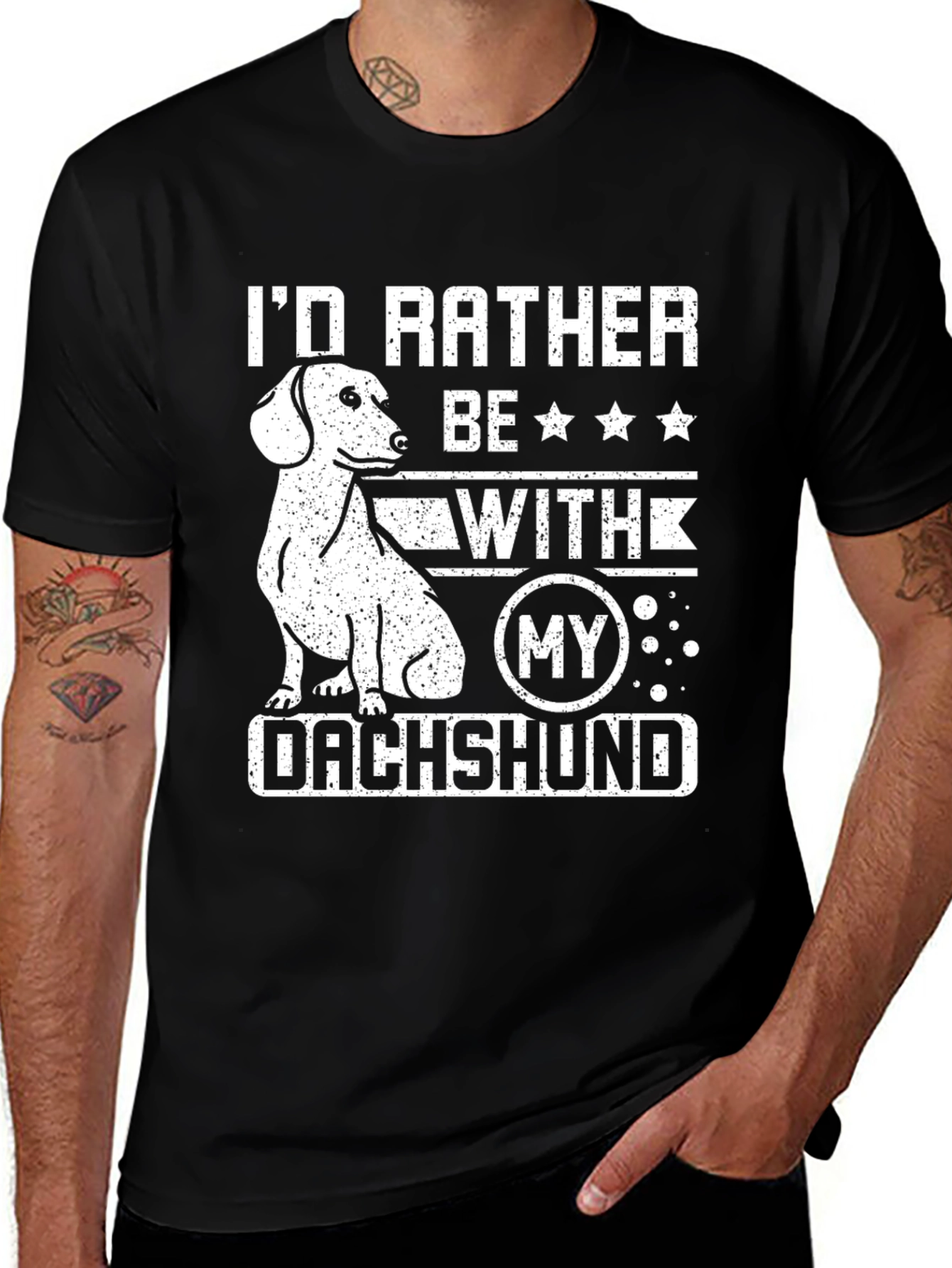 Variant 7 of Dachshund Lover T-Shirt, I'd Rather Be With My Dog