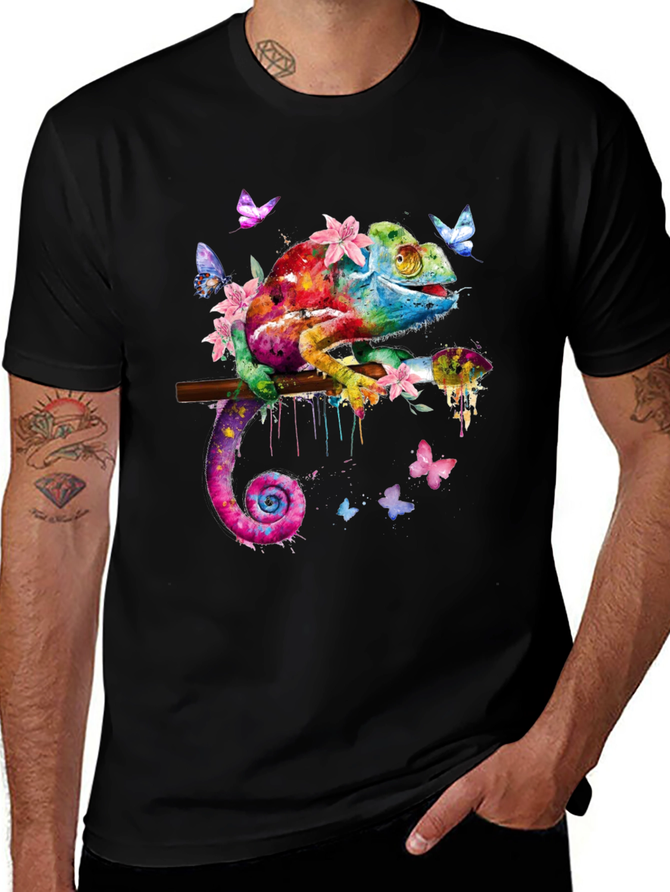 Variant 16 of Colorful Chameleon Graphic T-Shirt