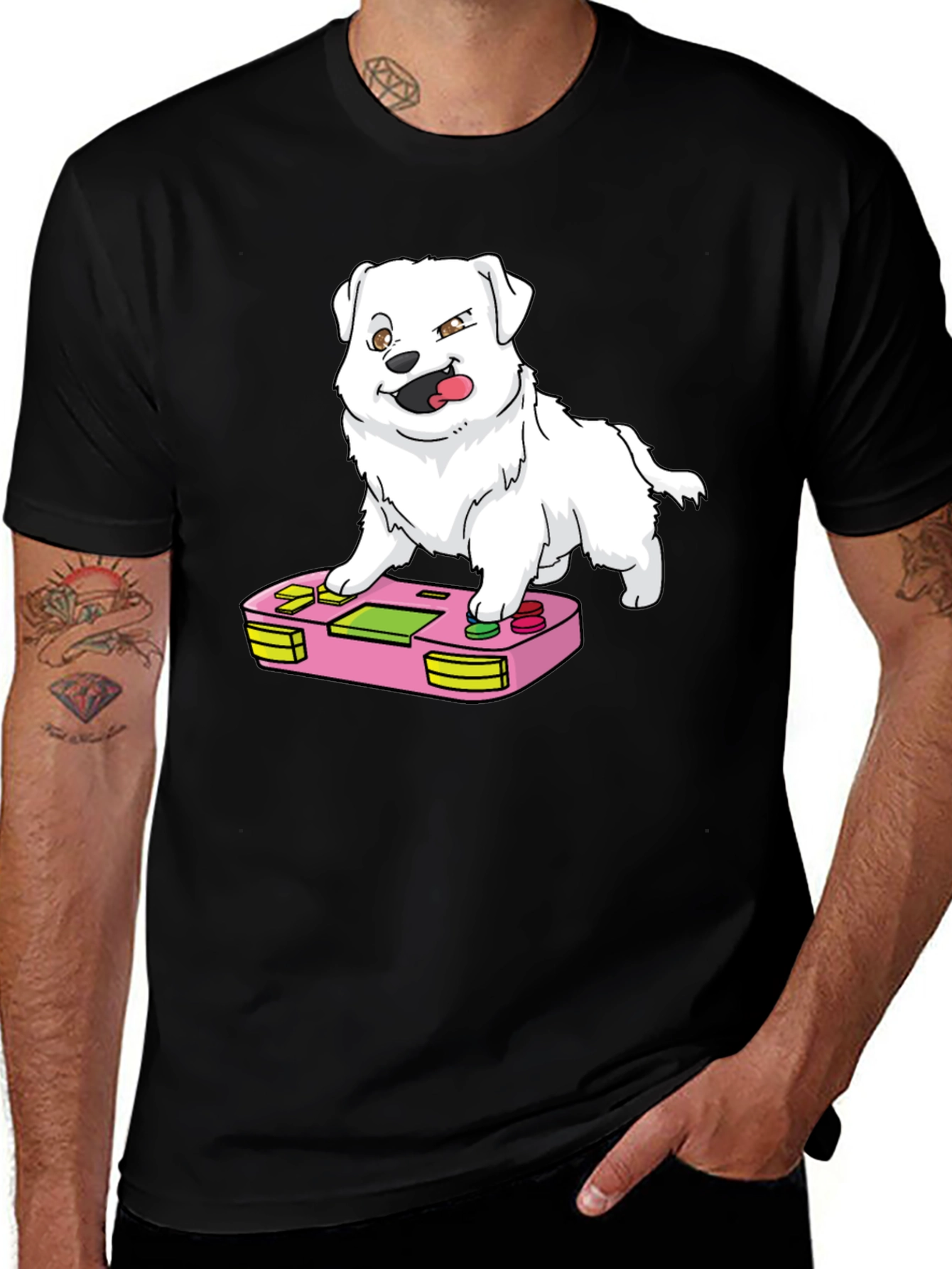 Variant 15 of Dog Gamer Black T-Shirt