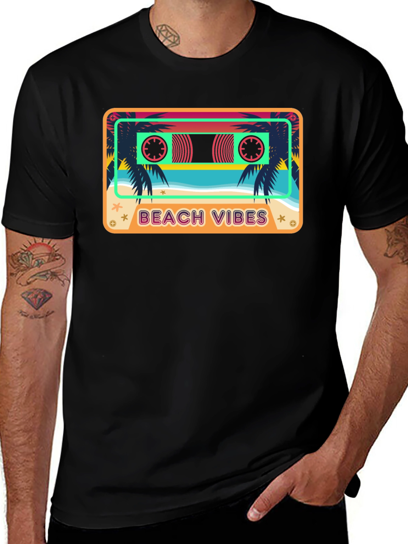 Variant 29 of Beach Vibes Cassette Tape T-Shirt