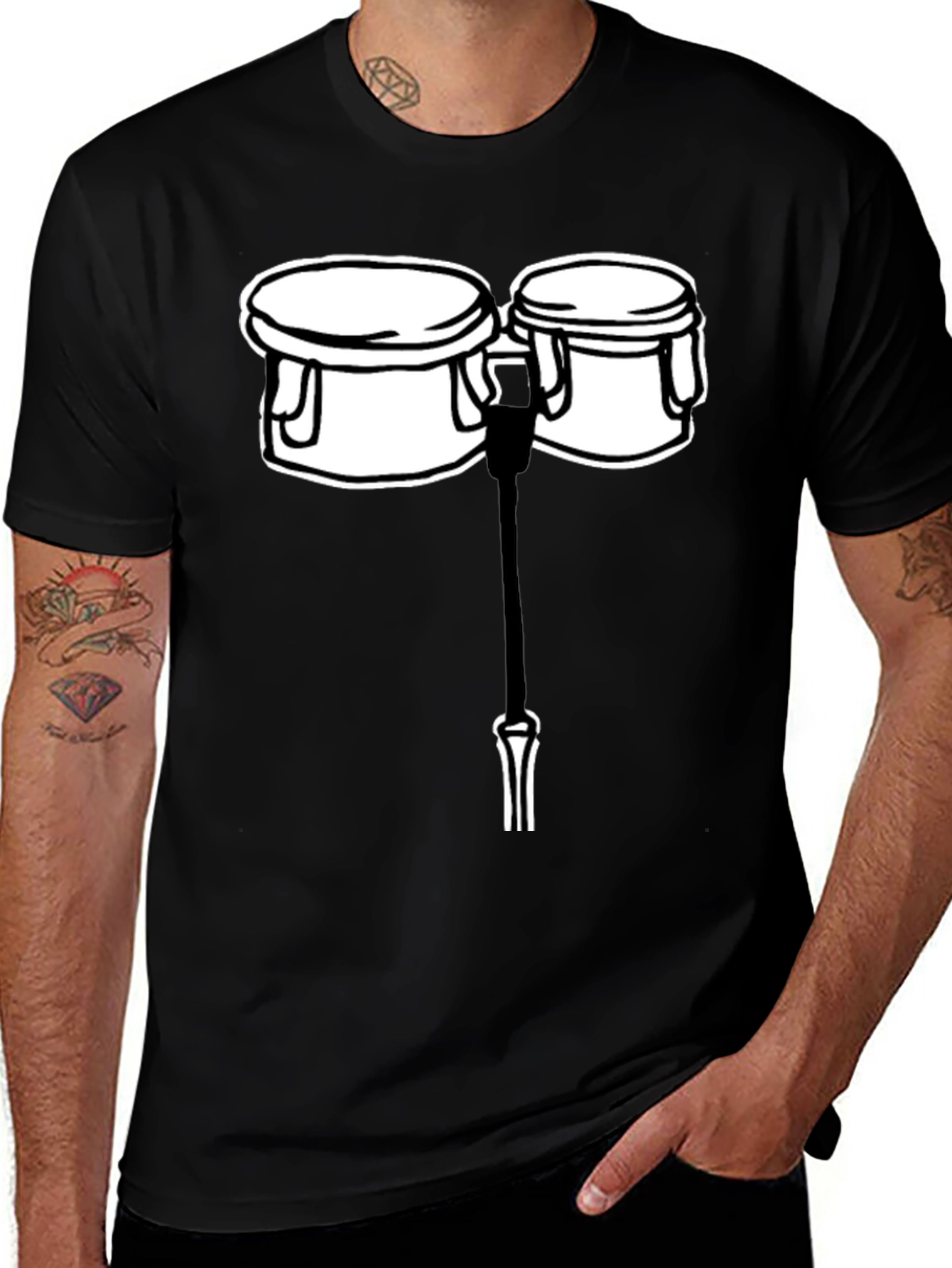 Variant 2 of Bongo Drums Graphic Tee - Musician's Style