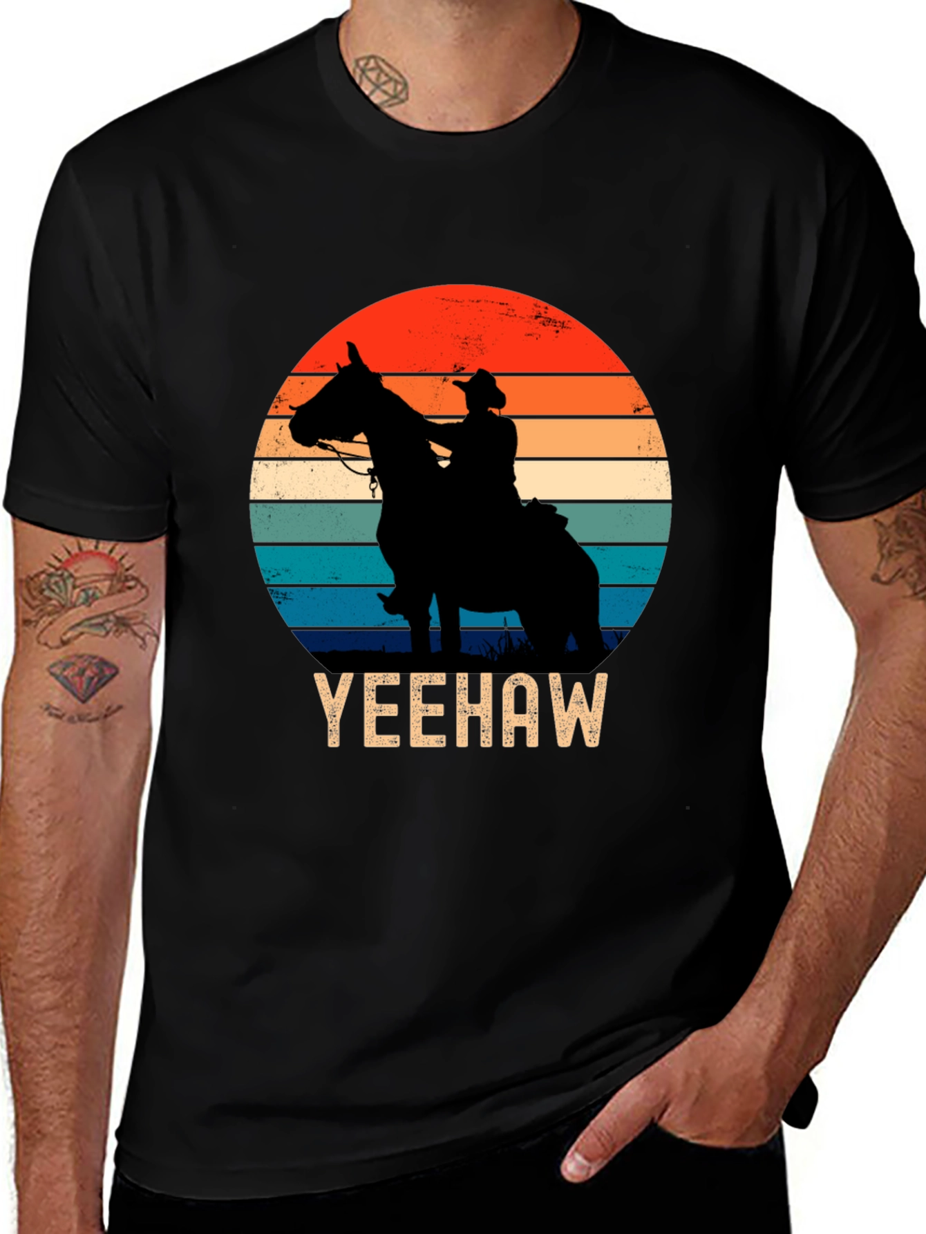 Variant 28 of Yeehaw Cowboy Sunset Graphic Tee