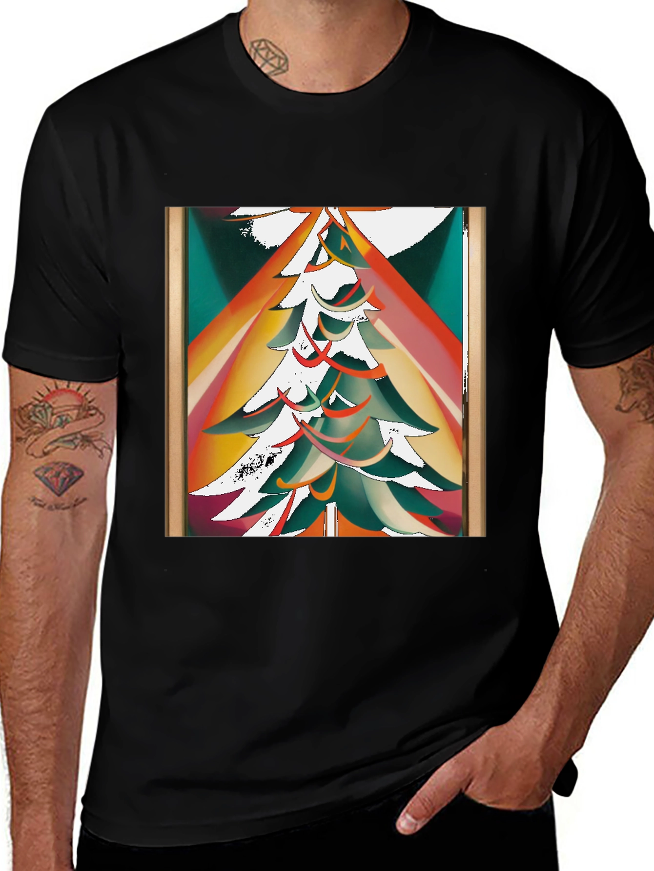 Variant 7 of Abstract Christmas Tree Graphic Tee