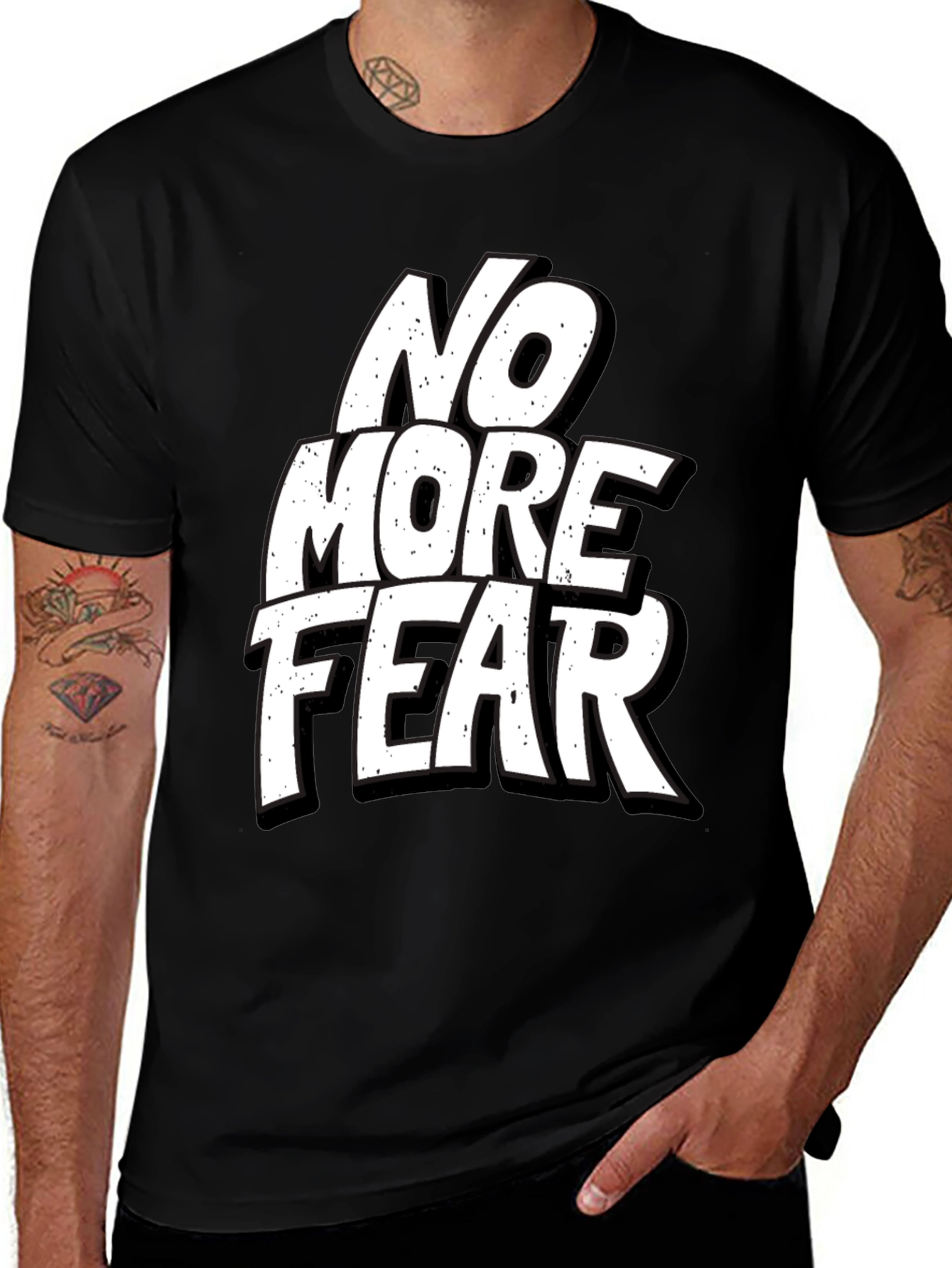 Variant 5 of No More Fear Graphic Tee - Mens Black T-Shirt