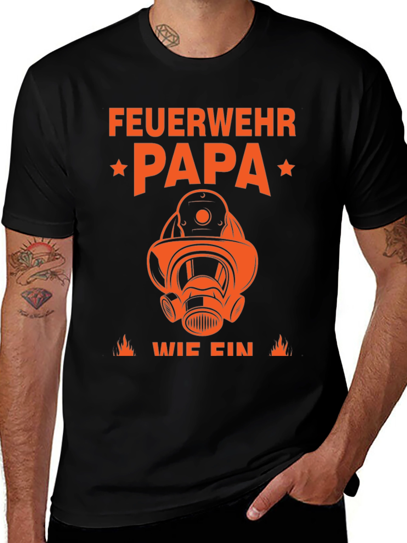 Variant 4 of Feuerwehr Papa Firefighter Dad Graphic T-Shirt