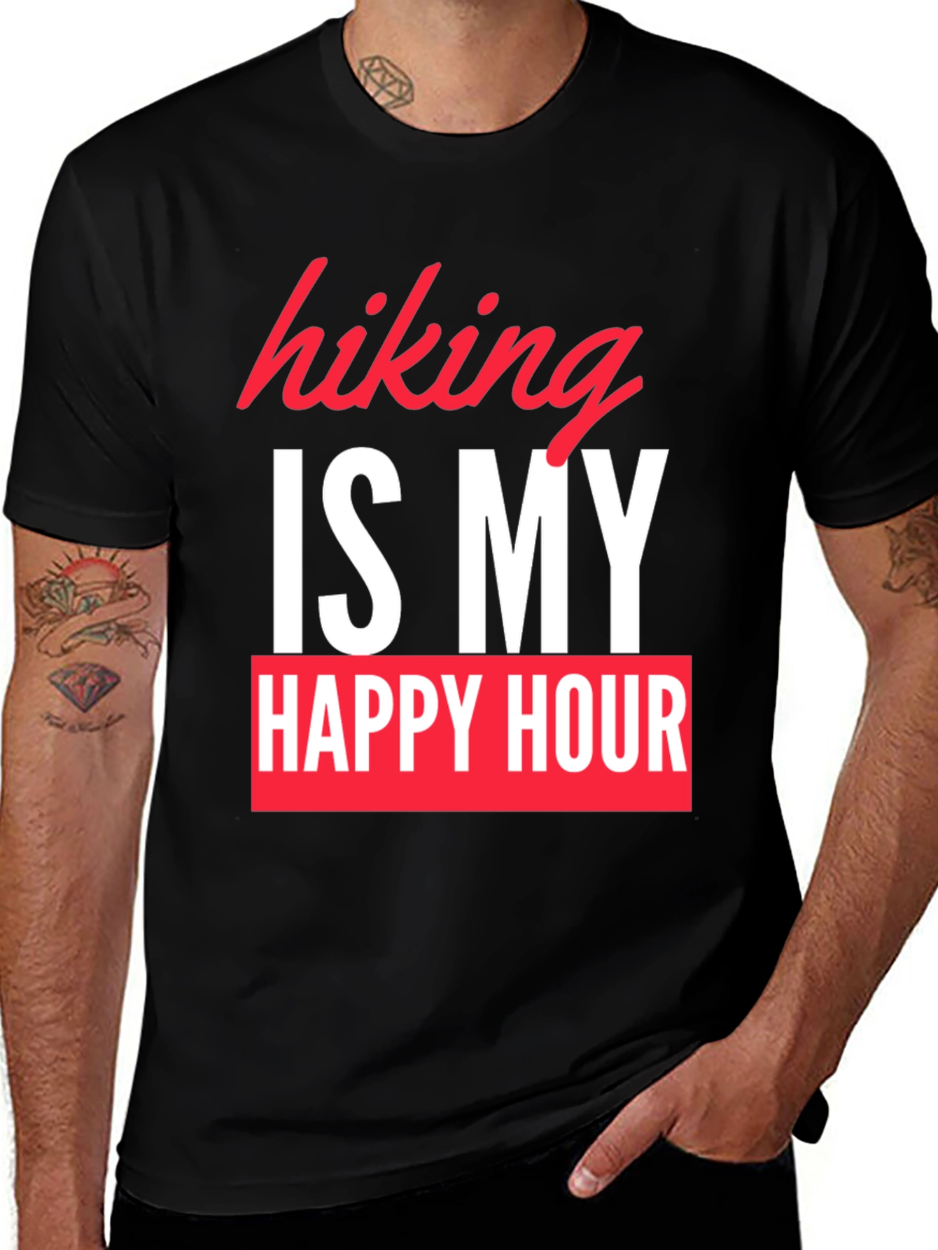 Variant 11 of Hiking Is My Happy Hour Graphic T-Shirt
