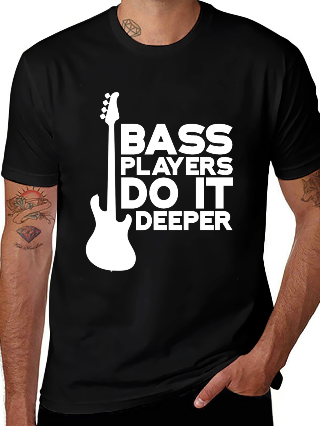 Variant 8 of Bass Players Do It Deeper Graphic T-Shirt