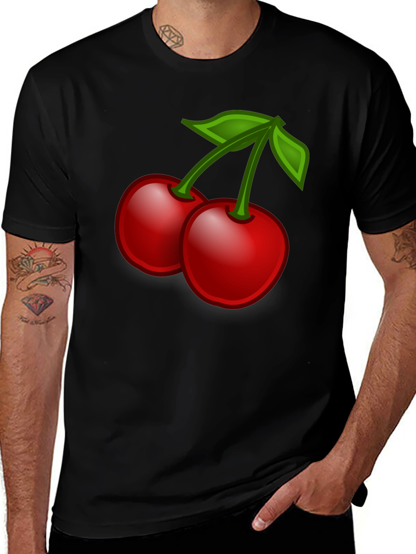 Variant 26 of Cherry Graphic Black T-Shirt