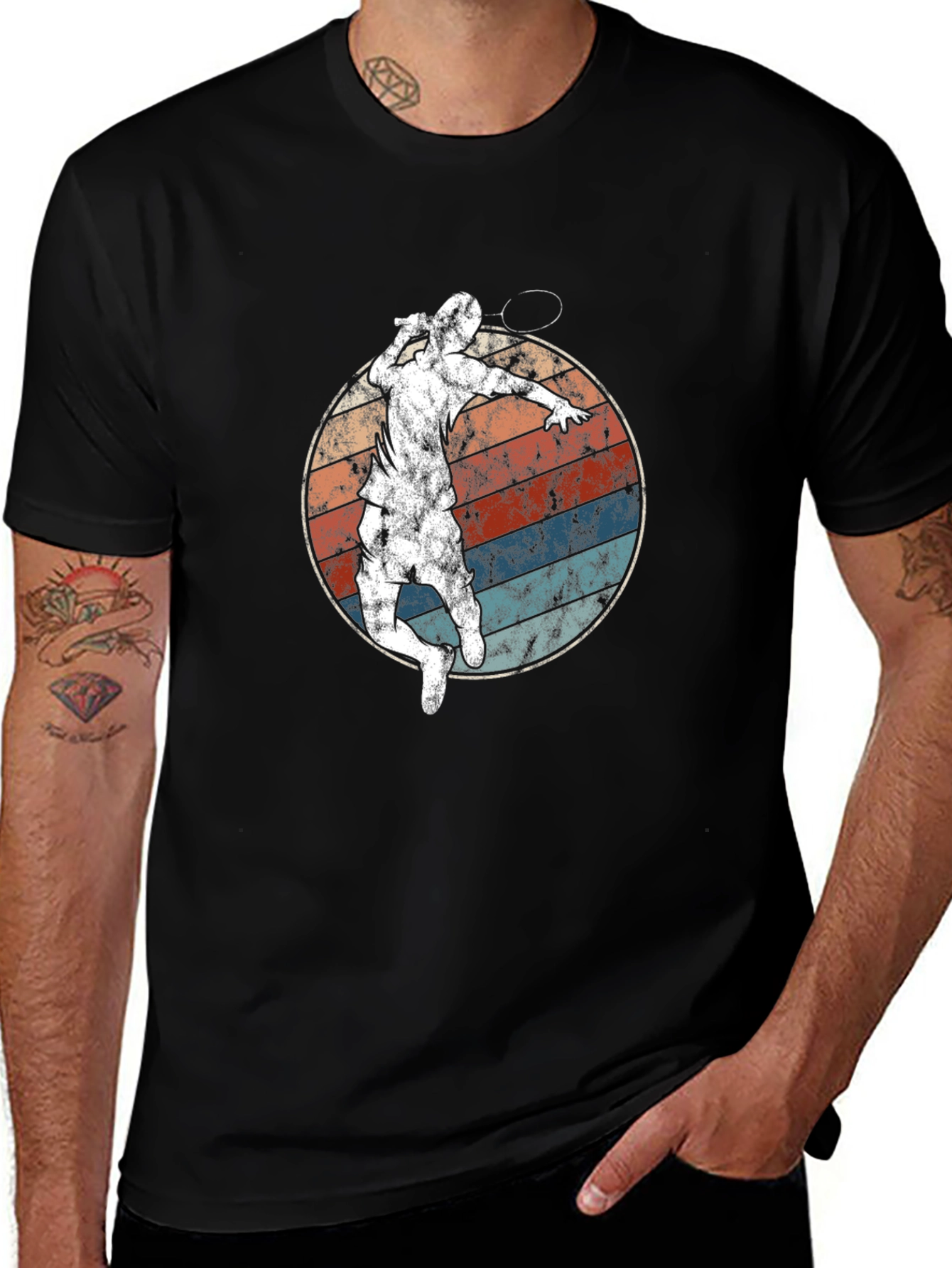 Variant 20 of Vintage Badminton Player T-Shirt