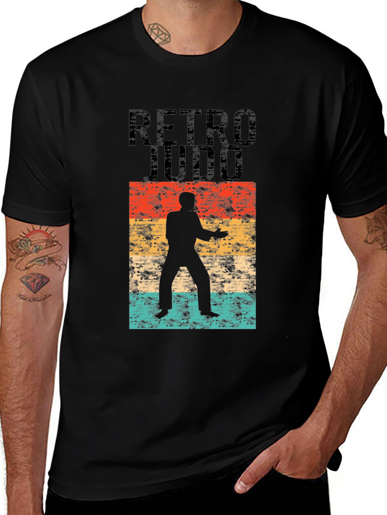 Variant 25 of Retro Judo Black T-Shirt