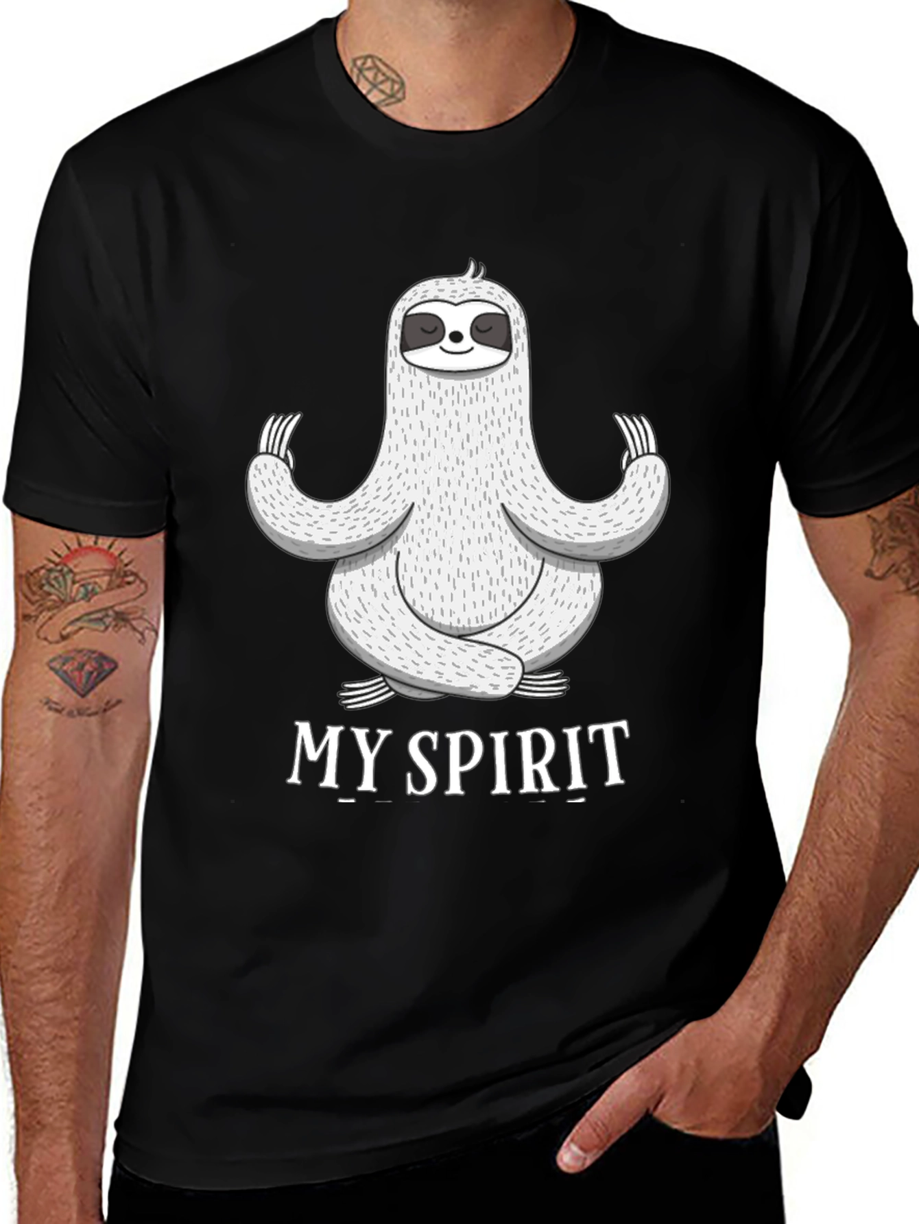 Variant 16 of Meditating Sloth T-Shirt - Find Your Spirit