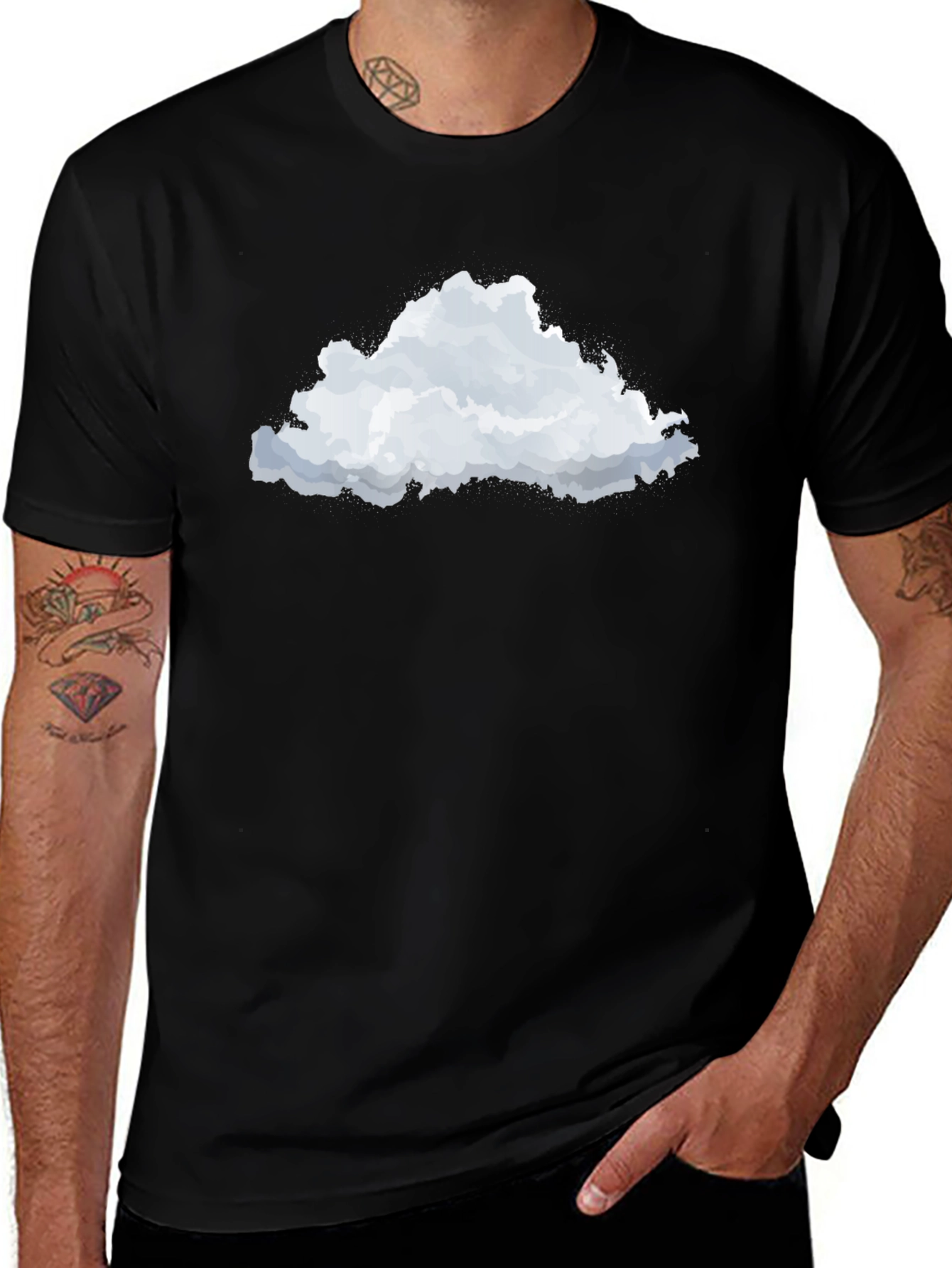 Variant 18 of Cloud Graphic Black T-Shirt