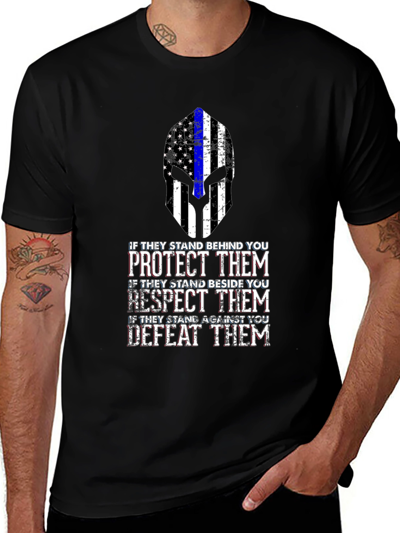 Variant 27 of Patriotic Spartan Helmet T-Shirt
