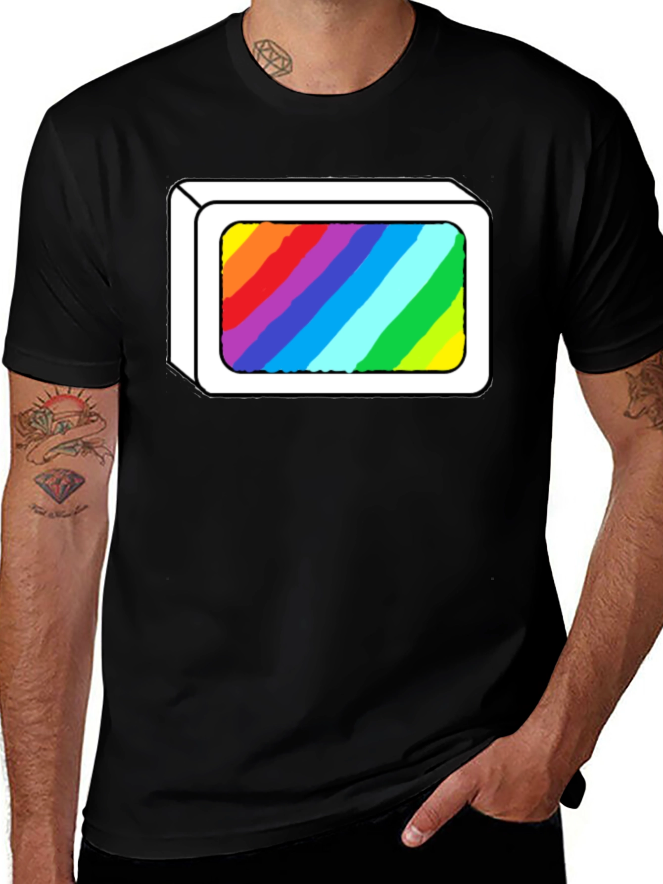 Variant 17 of Retro Rainbow Screen Tee