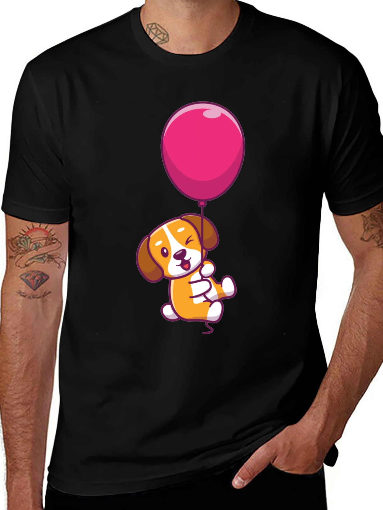 Variant 15 of Cute Puppy Balloon T-Shirt - Graphic Print