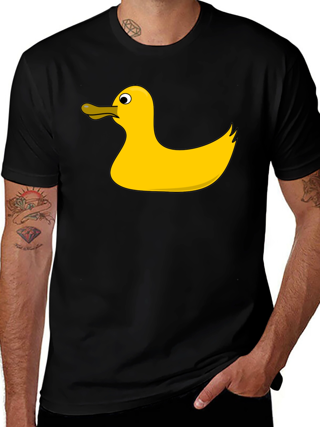 Variant 18 of Black T-Shirt with Yellow Rubber Duck Graphic