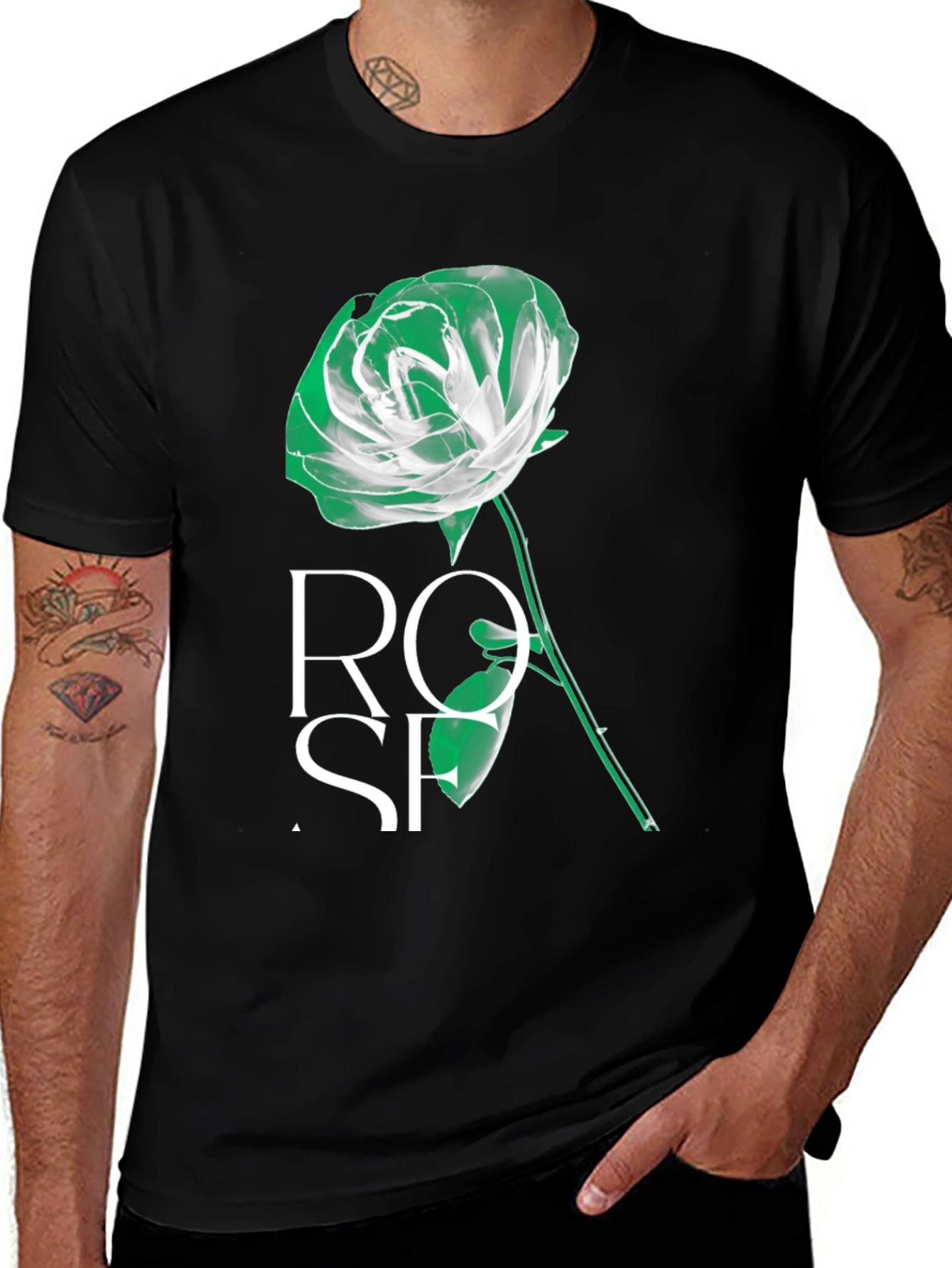 Variant 26 of Black Rose Graphic Tee - Stylish Men's T-Shirt