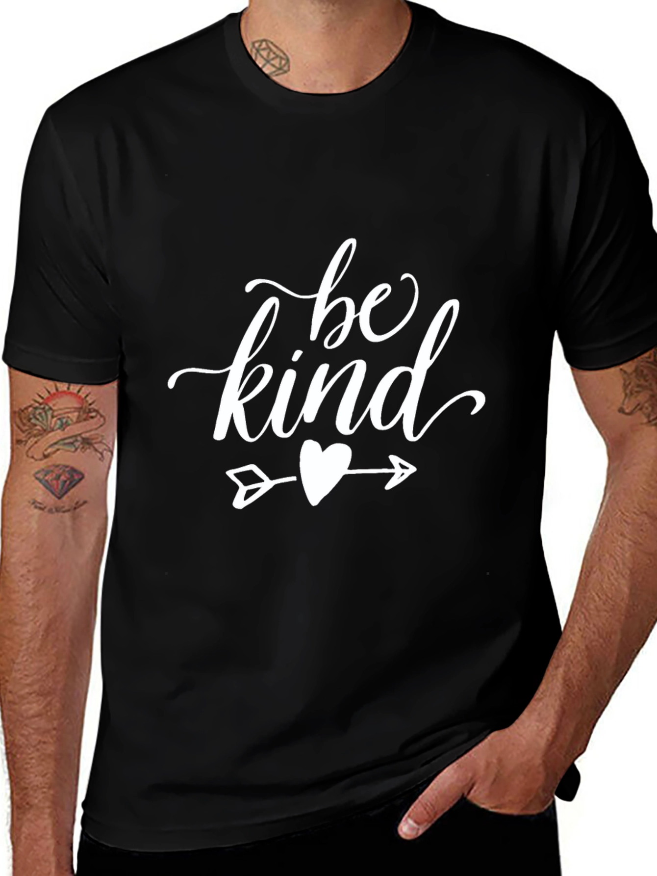 Variant 26 of Be Kind Arrow Heart Graphic Tee - Black