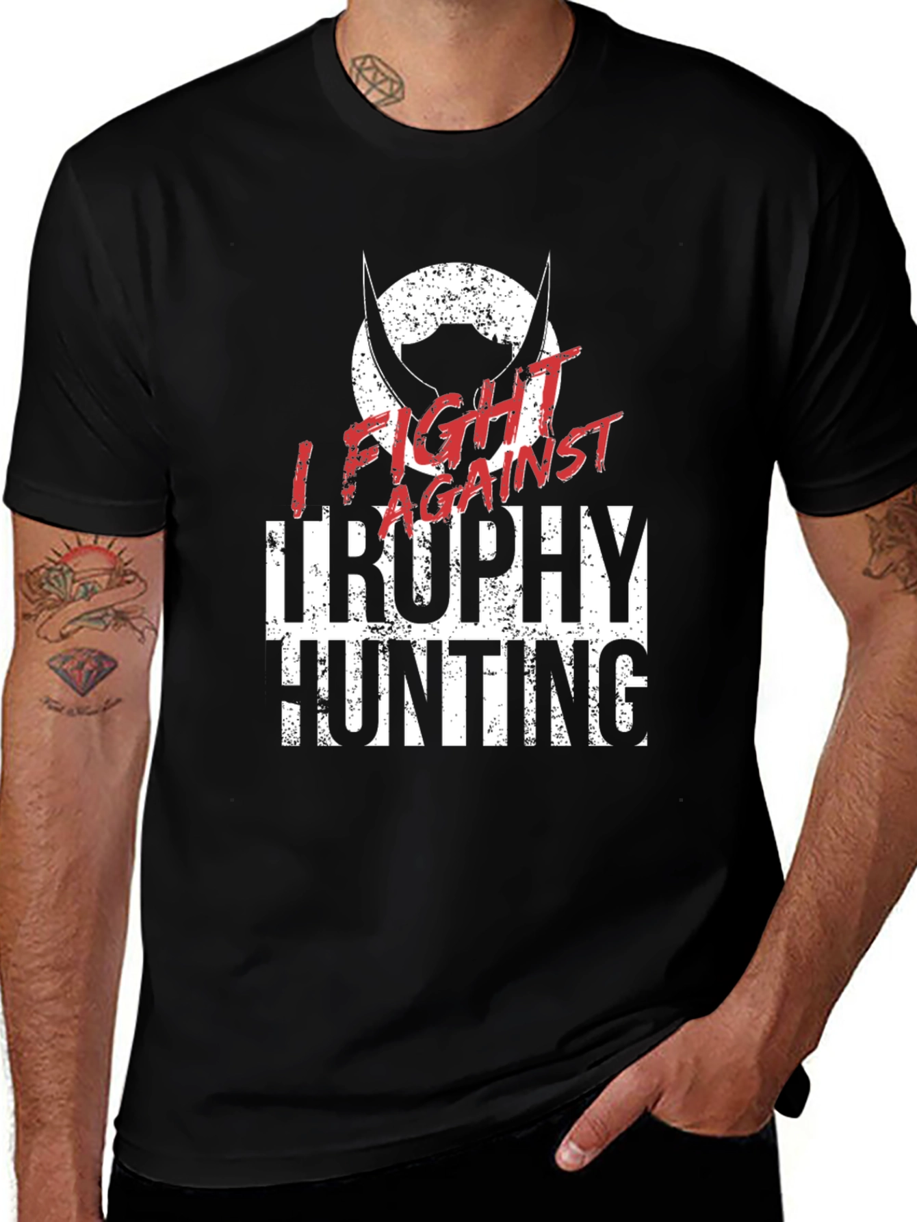 Variant 22 of Fight Against Trophy Hunting Graphic Tee