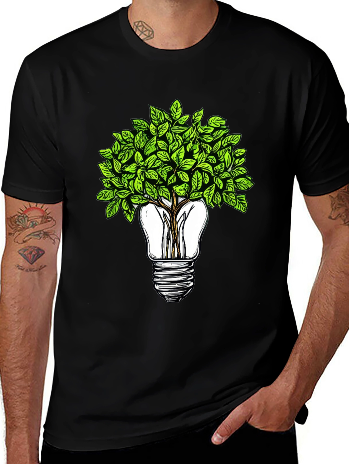 Variant 30 of Eco-Friendly Tree Bulb Graphic T-Shirt