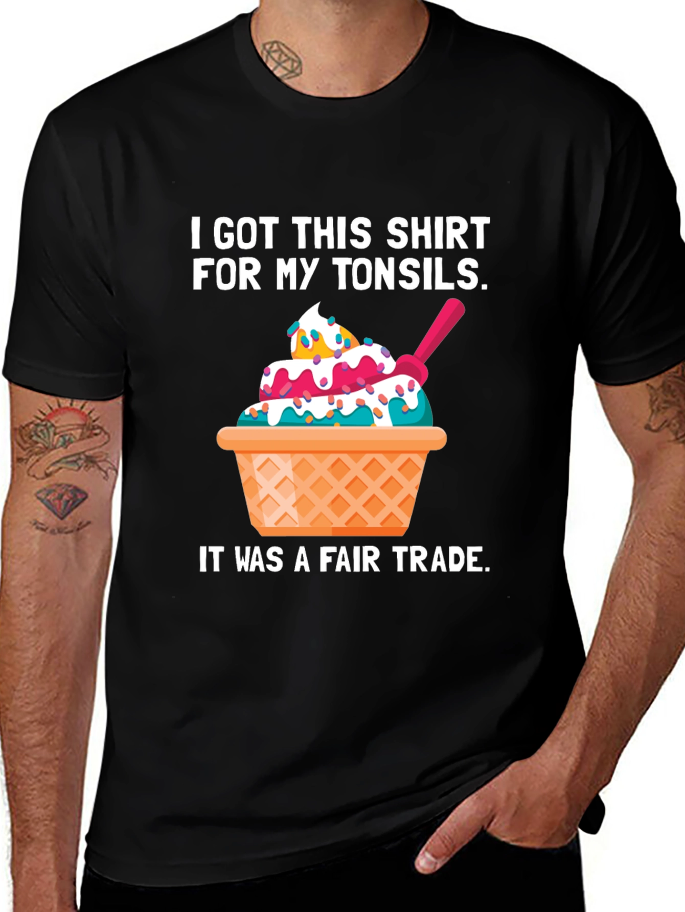 Variant 20 of Funny Tonsil Removal T-Shirt - Fair Trade Ice Cream Tee