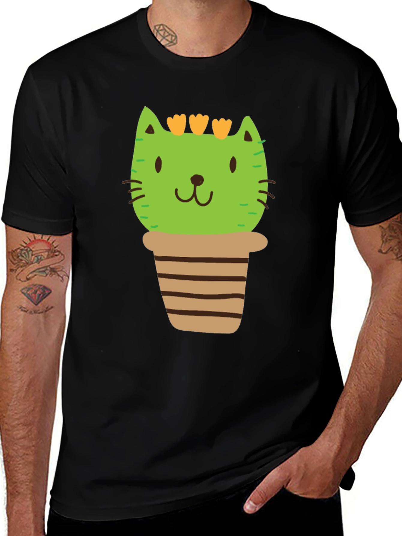 Variant 14 of Cactus Cat T-Shirt - Plant Lover Tee