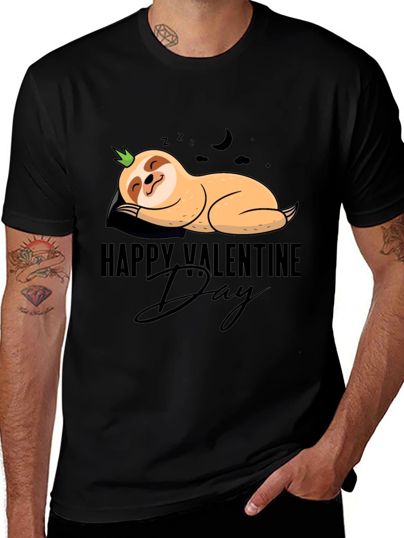 Variant 25 of Happy Valentine's Day Sloth T-Shirt - Cute and Comfy!