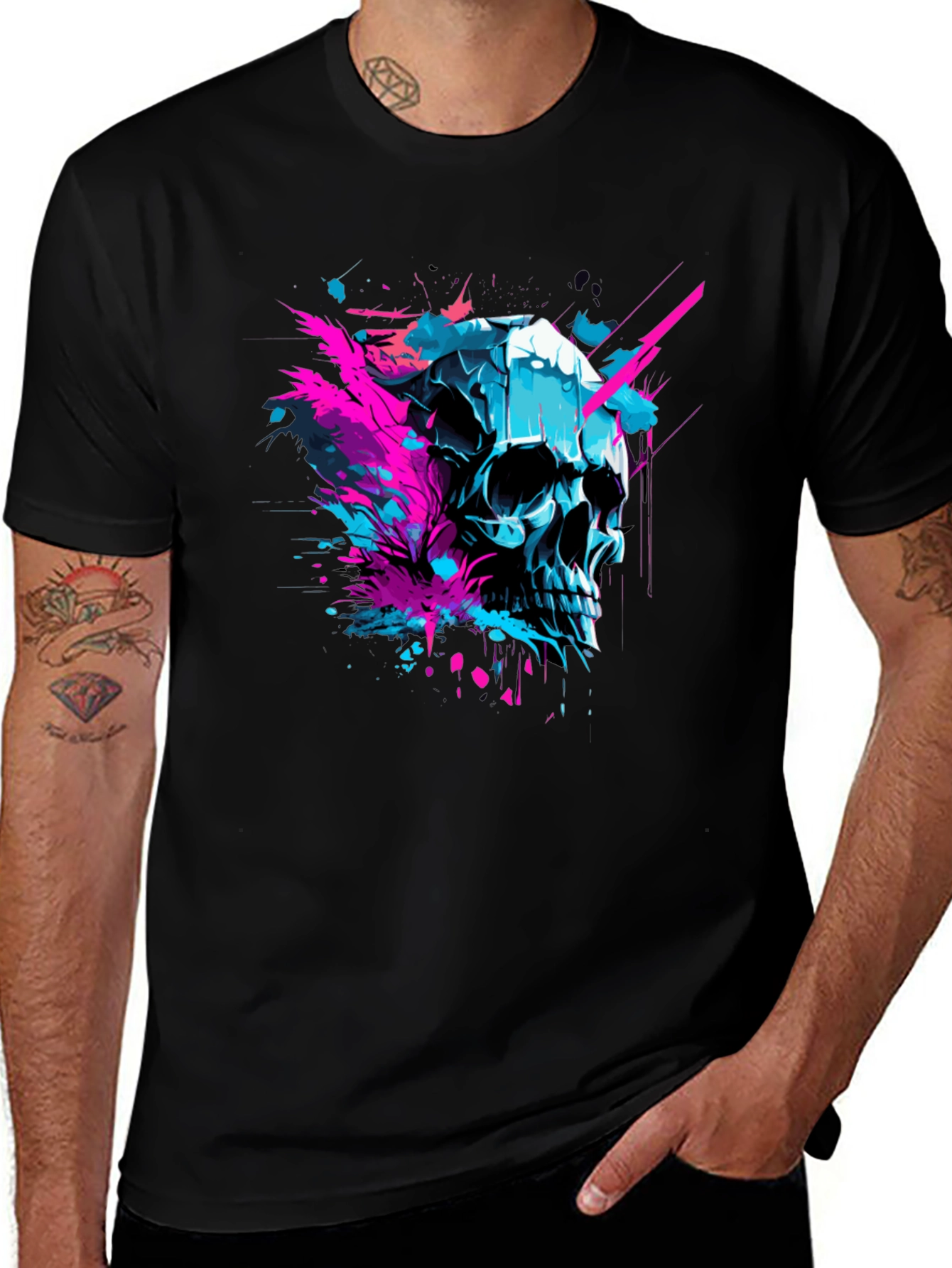 Variant 26 of Cyberpunk Skull Graphic Tee - Bold & Unique Design
