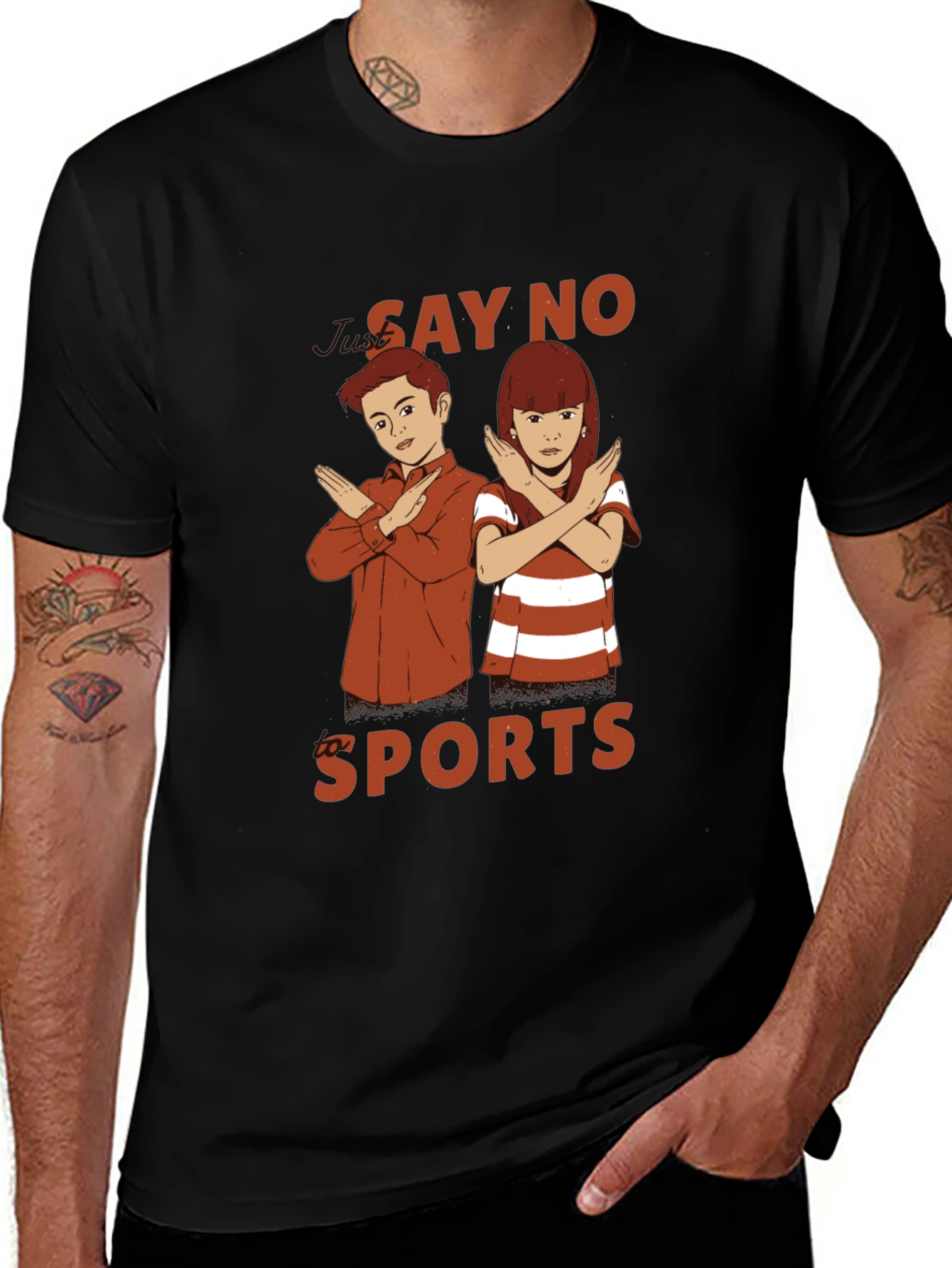 Variant 15 of Say No Sports Graphic T-Shirt - Black