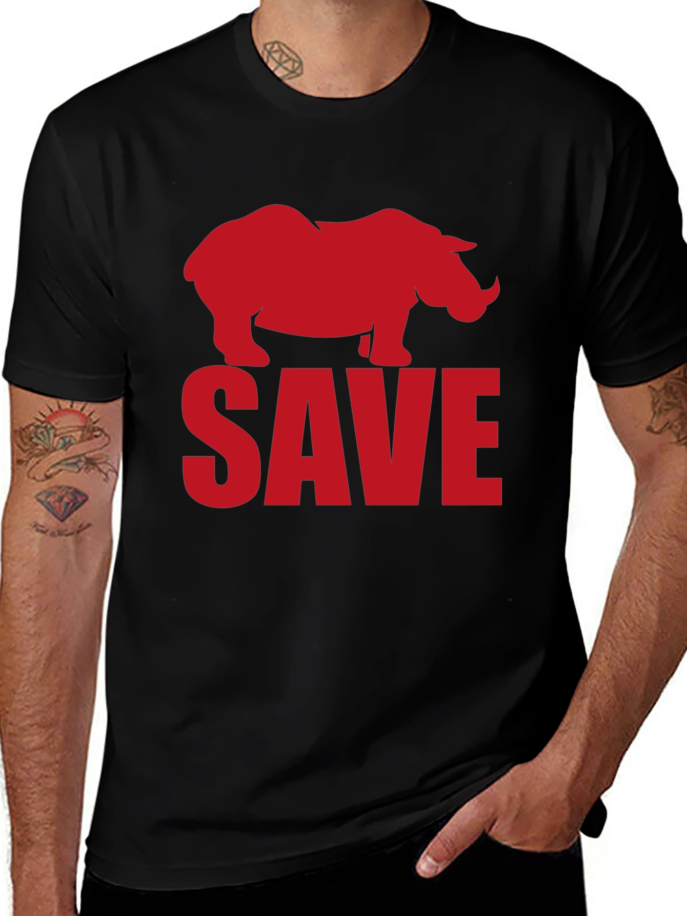 Variant 22 of Save the Rhinos Black T-Shirt