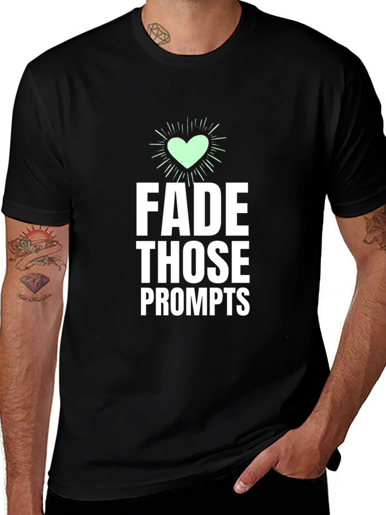 Black Fade Those Prompts Graphic Tee main image
