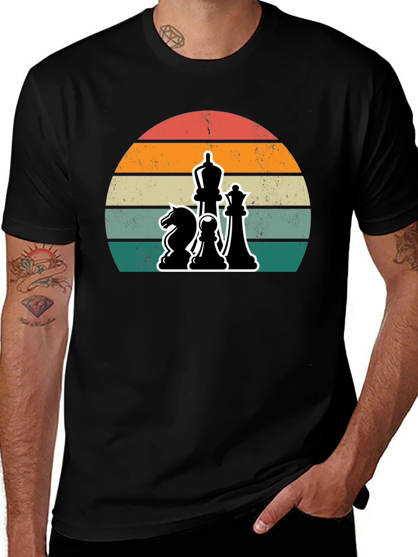 Variant 16 of Chess Sunset Graphic Tee - Stylish Comfort