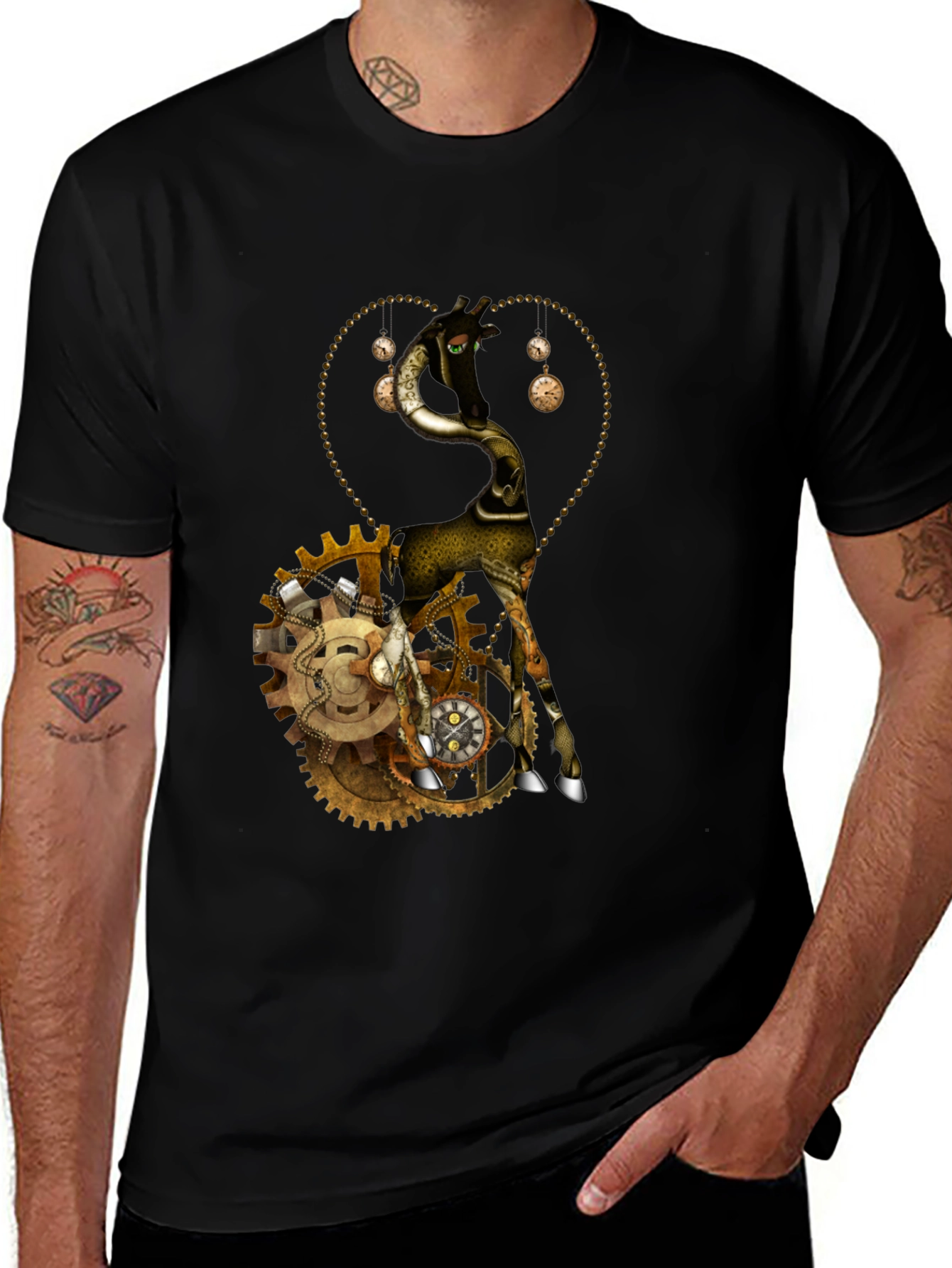 Variant 22 of Steampunk Giraffe Graphic T-Shirt