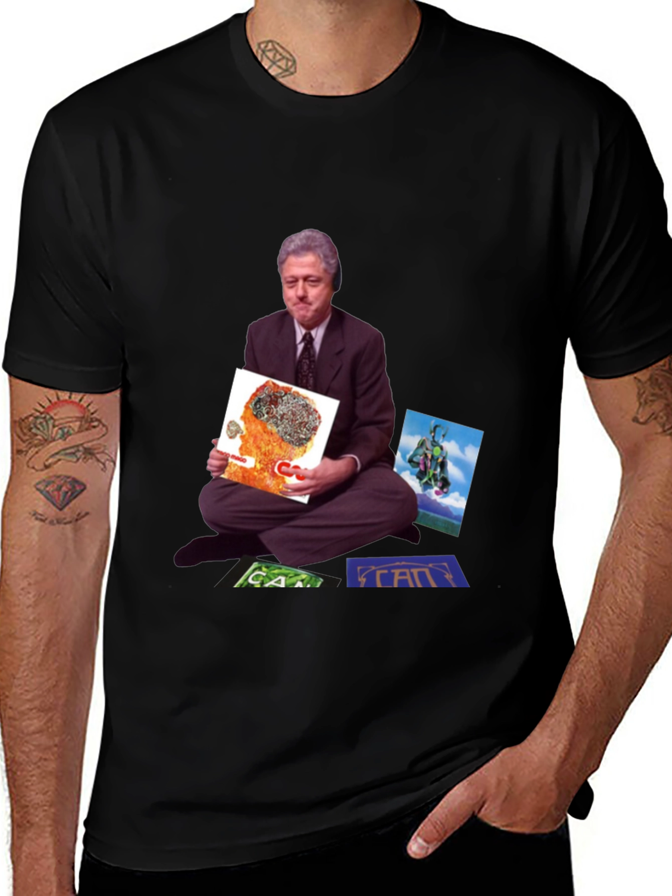 Variant 6 of Novelty T-Shirt with Clinton and Art Images