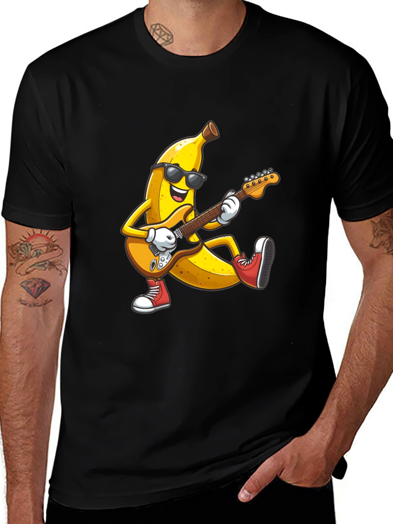 Variant 25 of Banana Rocker T-Shirt - Cool Fruit Guitarist Tee