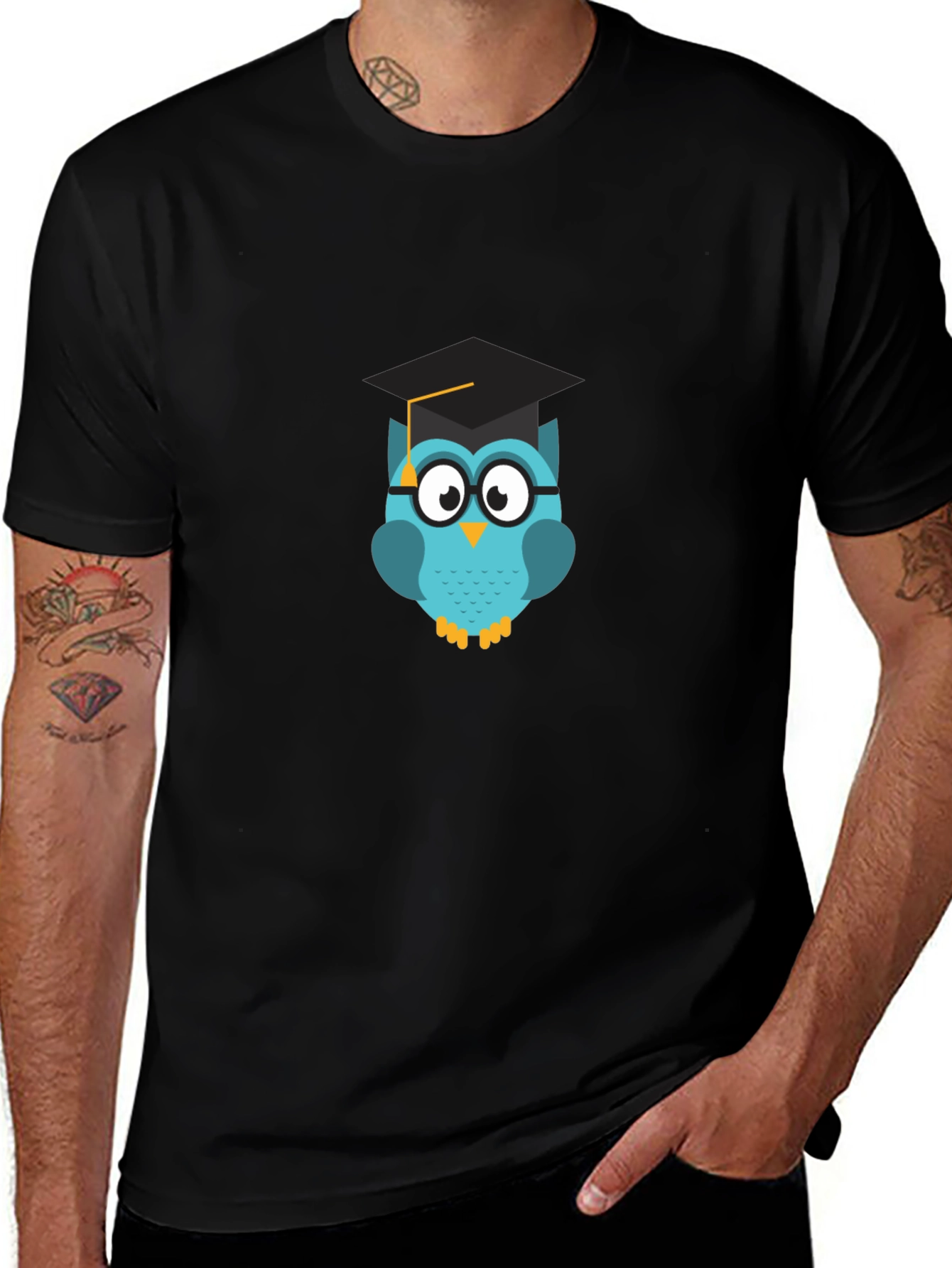 Variant 4 of Graduation Owl T-Shirt - Black