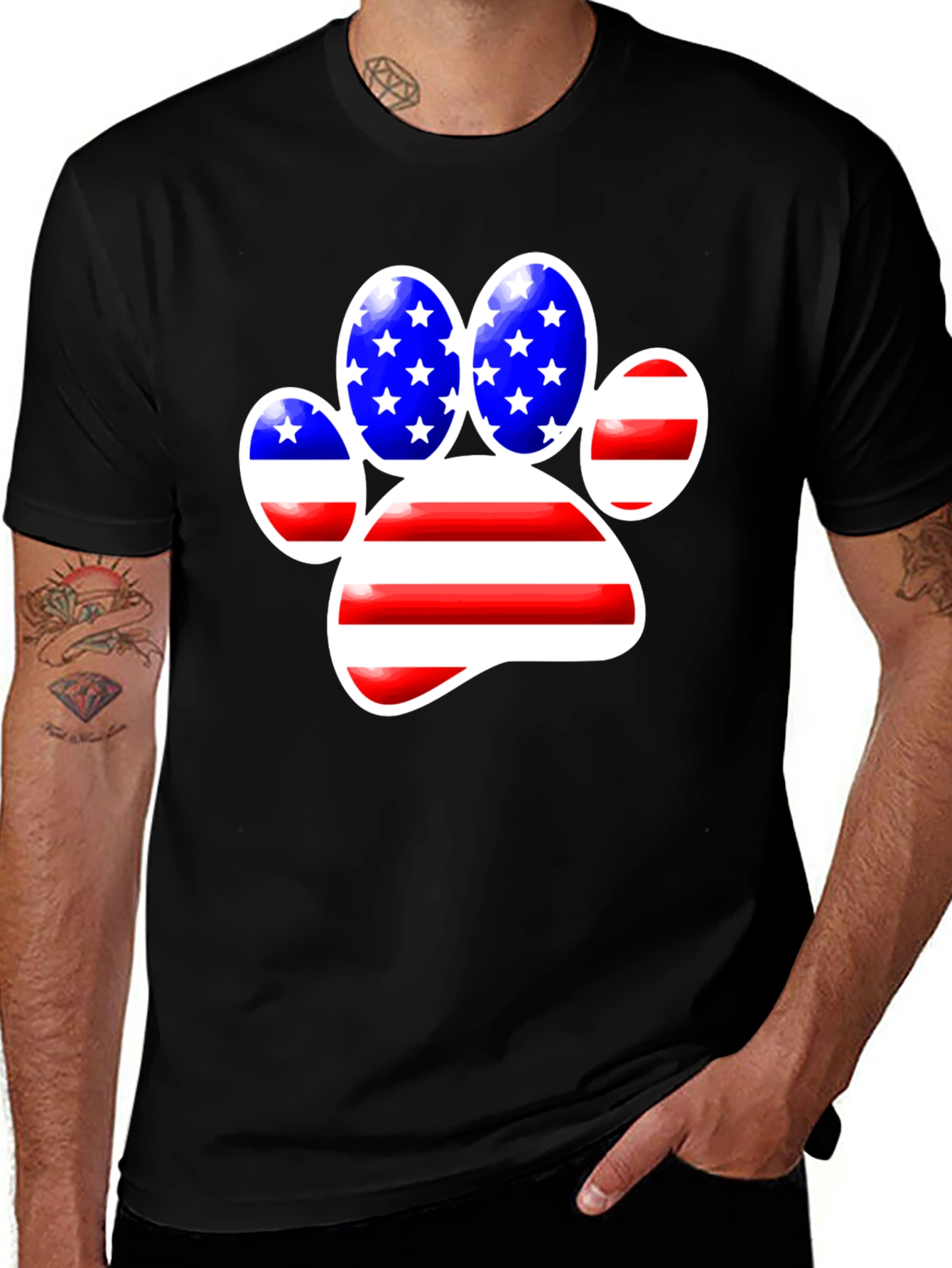 Variant 23 of Patriotic Paw Print T-Shirt
