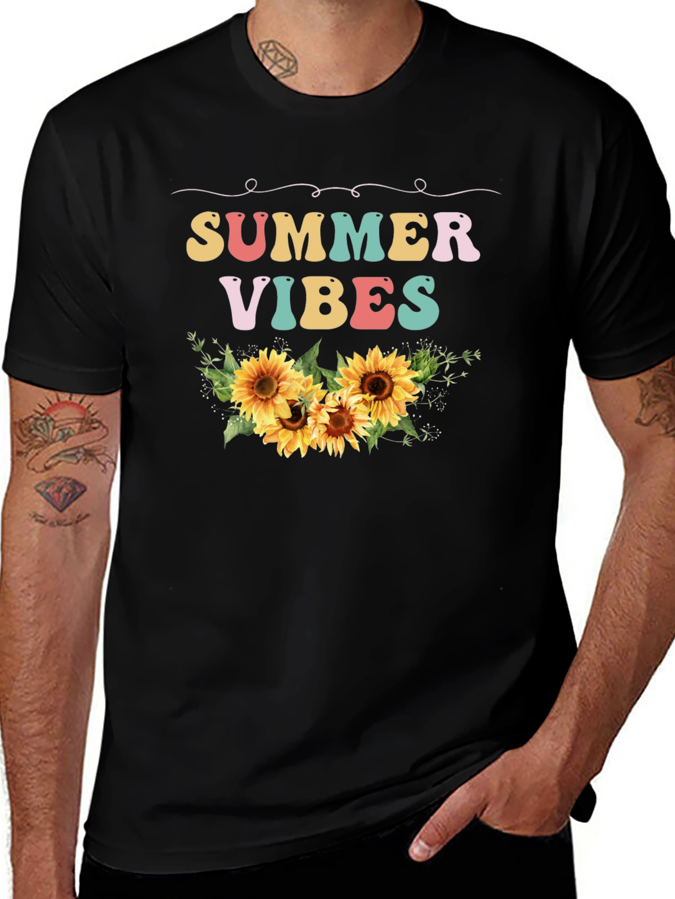 Variant 5 of Summer Vibes Sunflower Graphic Tee