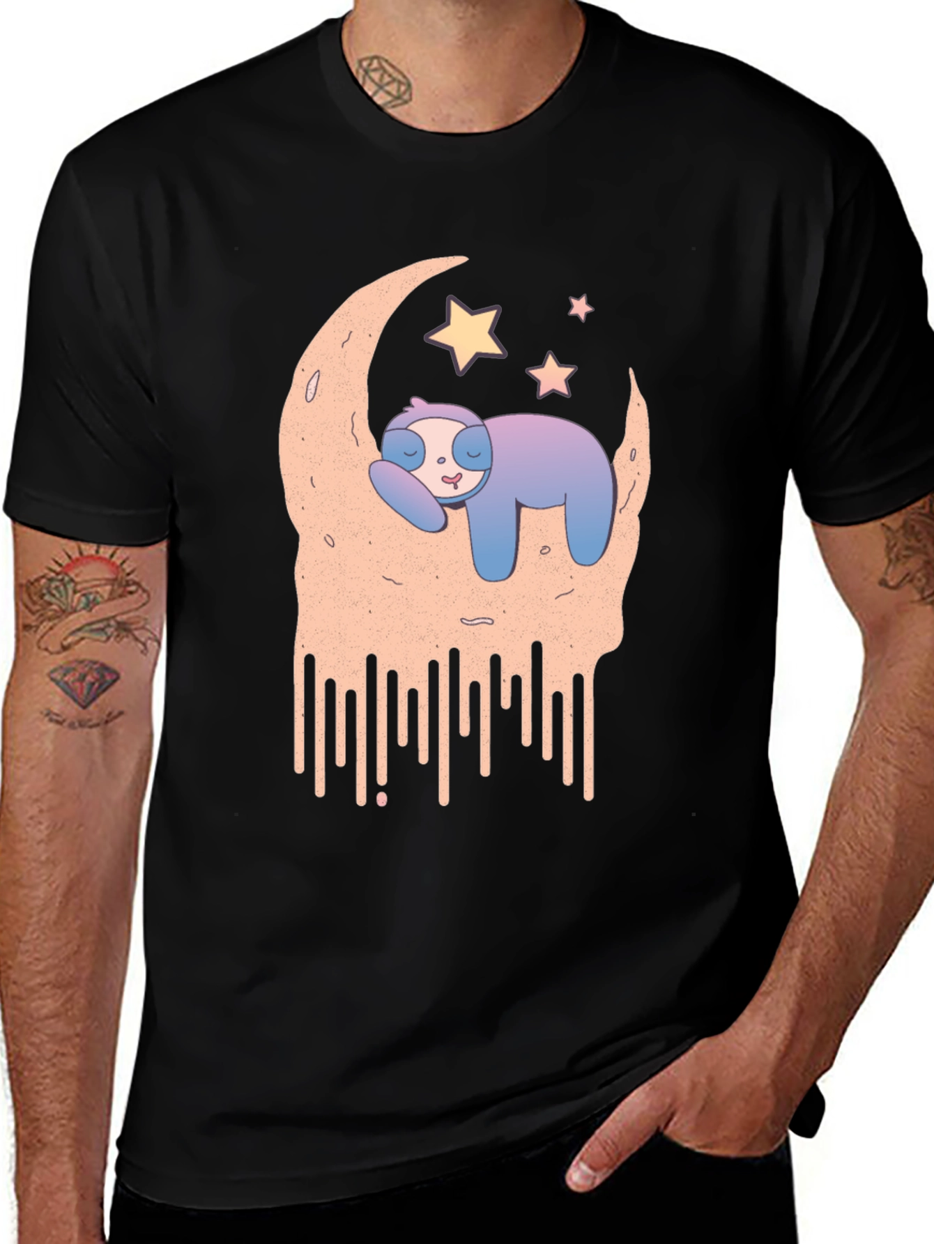 Variant 10 of Sloth Moon T-Shirt - Cozy Sleep Tee